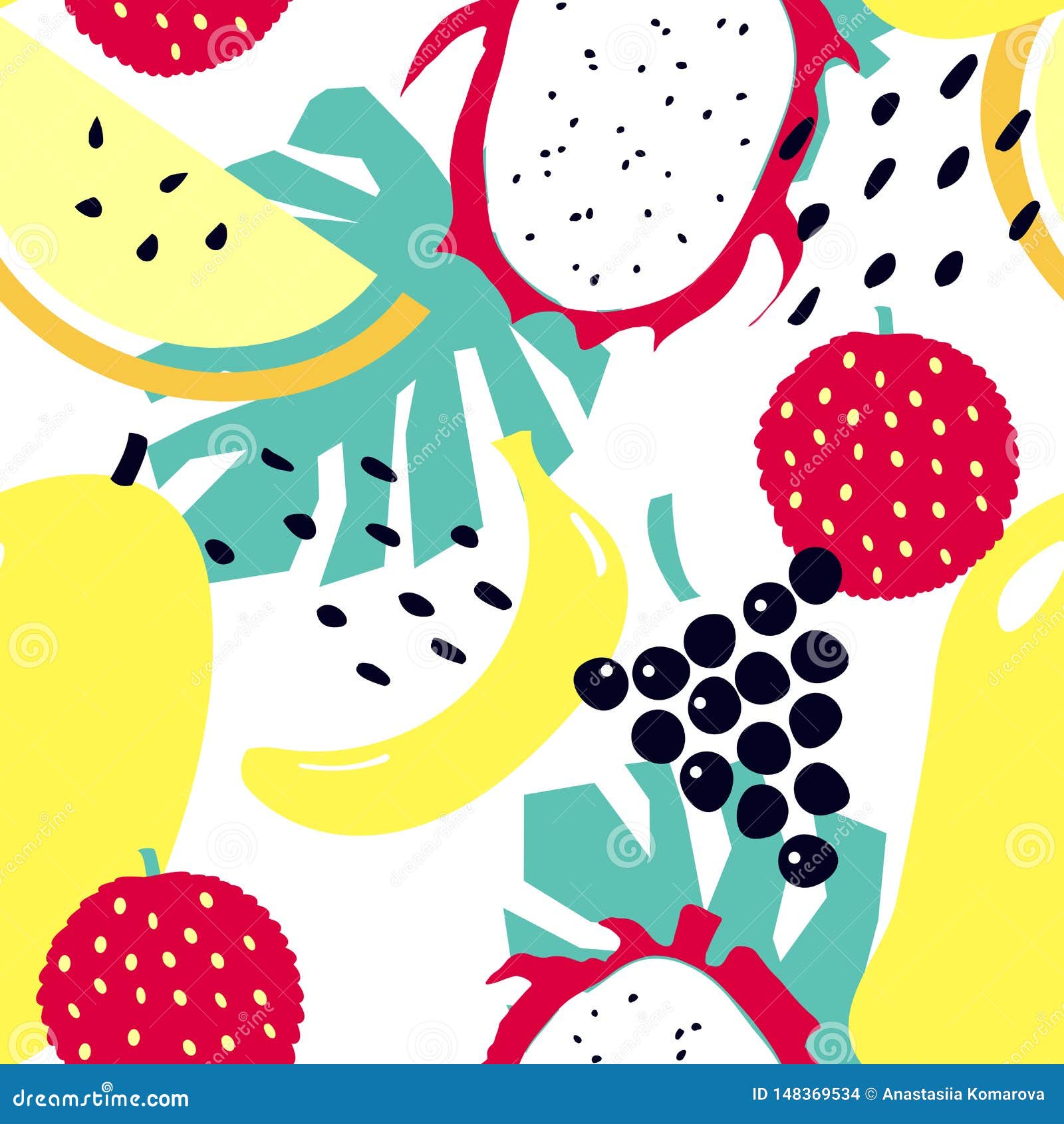 https://thumbs.dreamstime.com/z/seamless-pattern-tropical-fruits-mango-lichee-banana-grapes-dragon-fruit-melon-scandinavian-cartoon-style-seamless-pattern-148369534.jpg