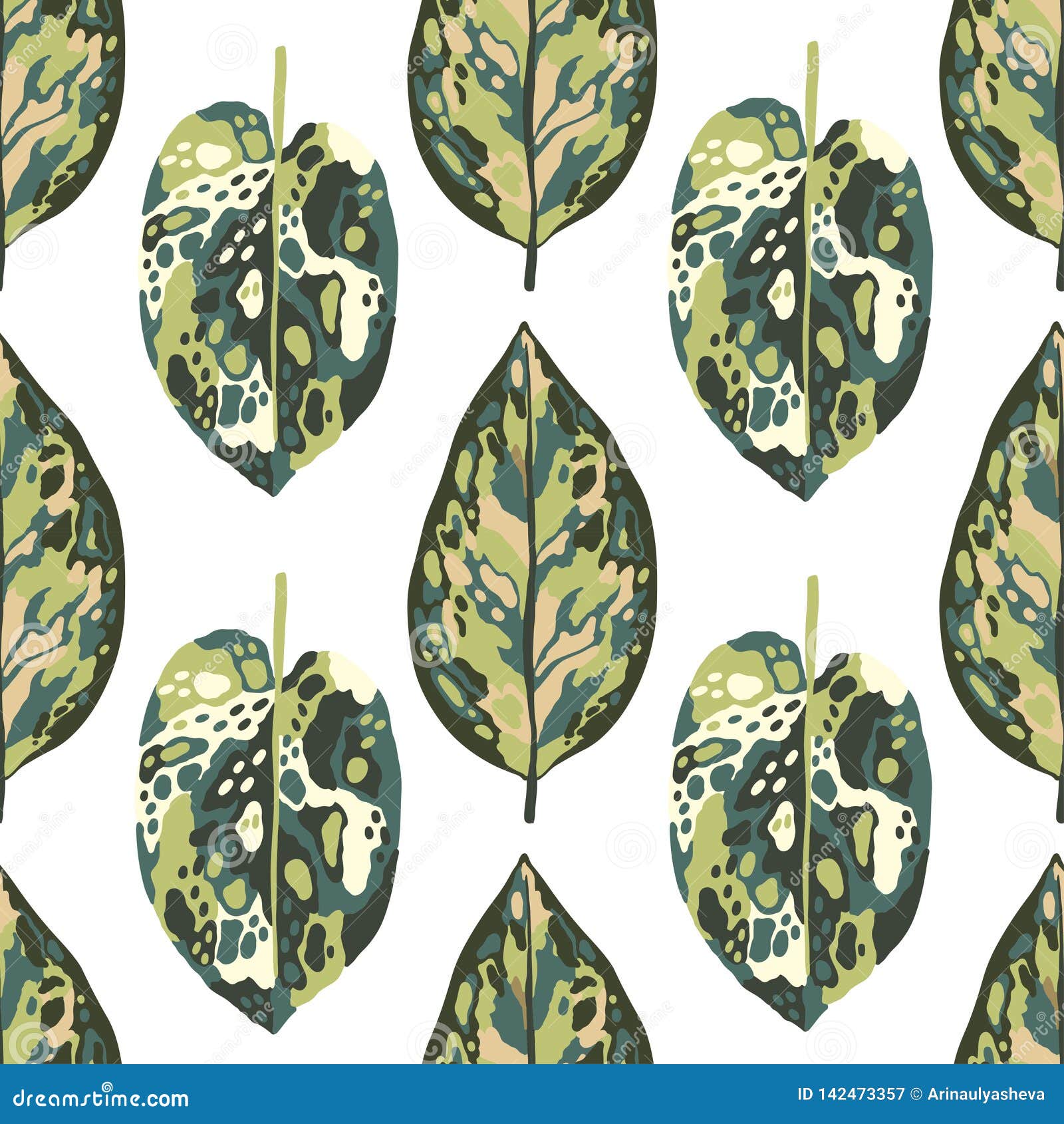 Download Seamless Pattern Tropical Leaves Diffenbachia Collection ...