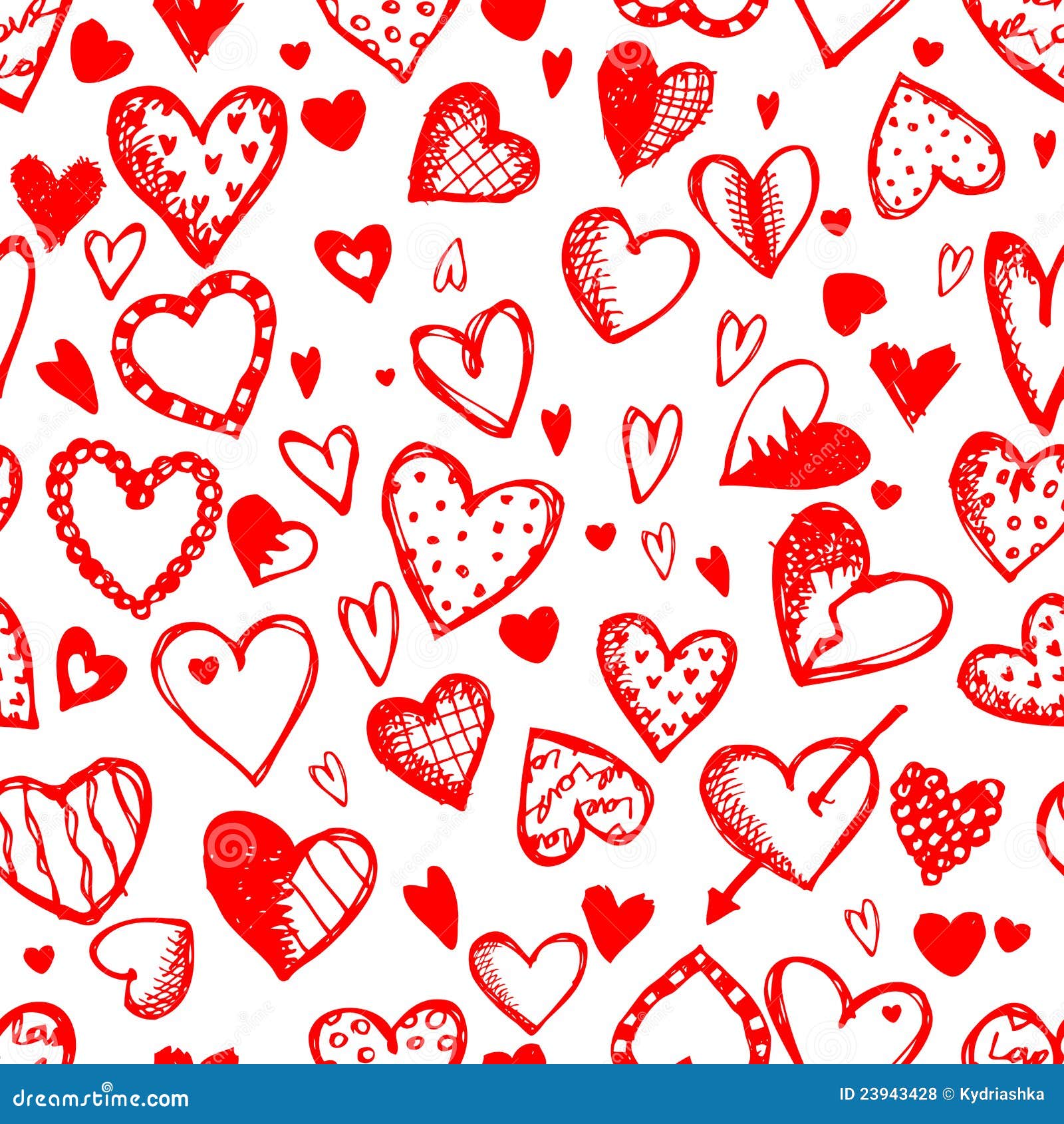 seamless pattern with valentine hearts