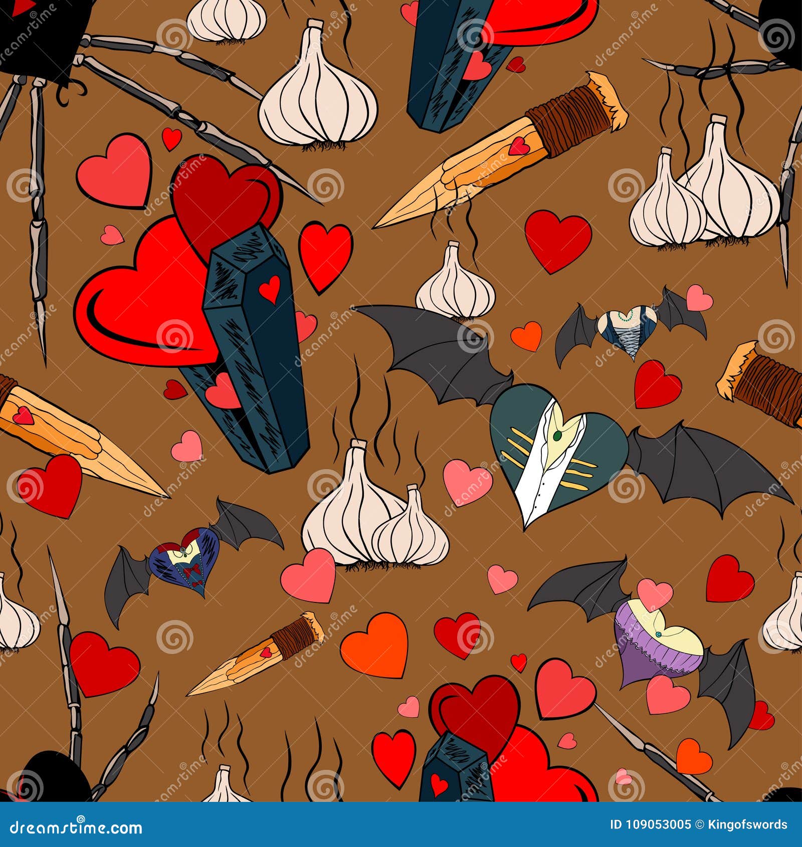 Vampire Seamless Pattern For The Valentine Day Stock Vector Vampire Seamless Pattern For The Valentine Day Stock Vector