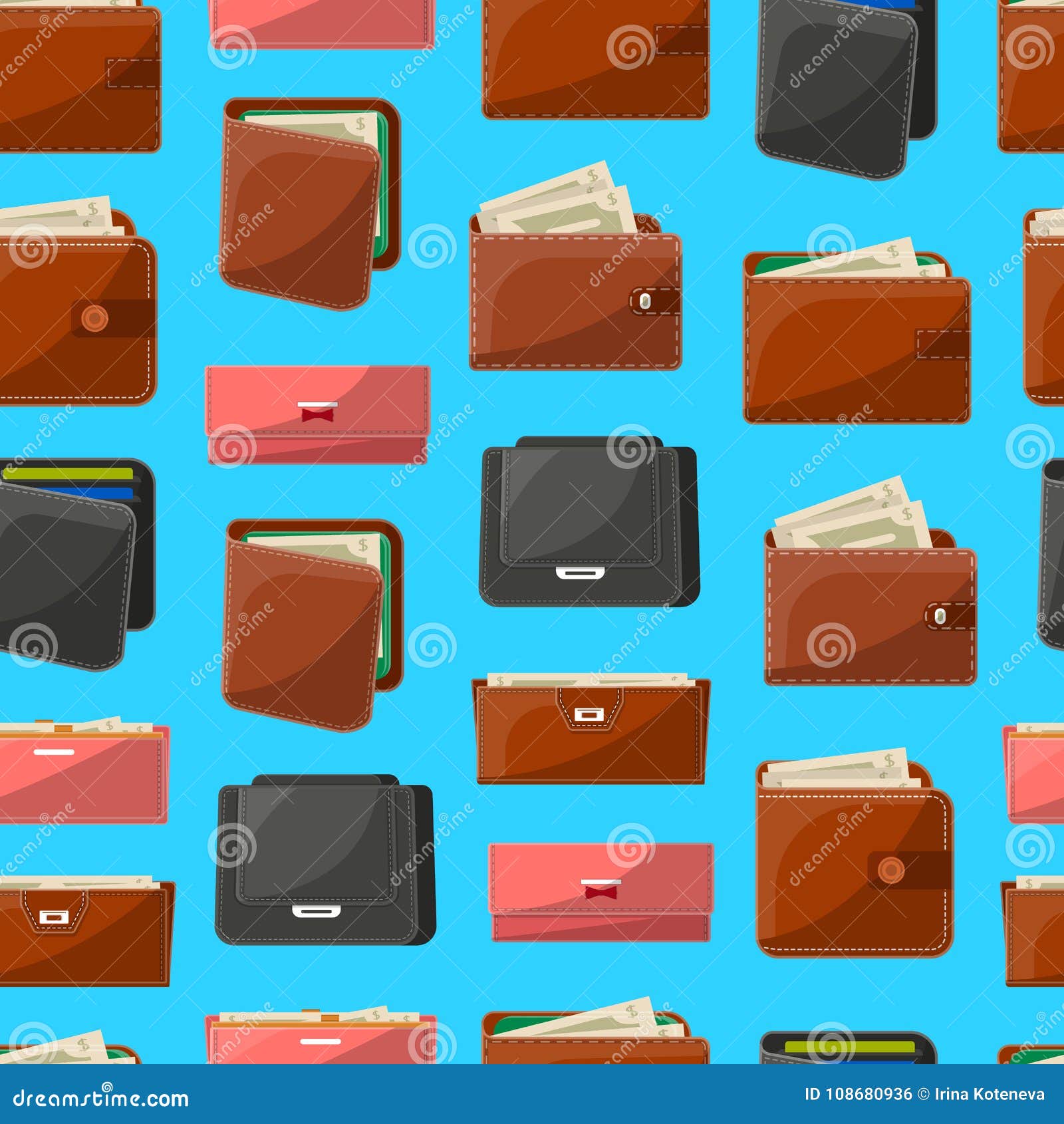 Seamless Pattern with Various Leather Purses Stock Vector - Illustration of credit, commercial: 108680936 Seamless Pattern With Various Leather Purses Stock Vector - Illustration Of Credit, Commercial: 108680936