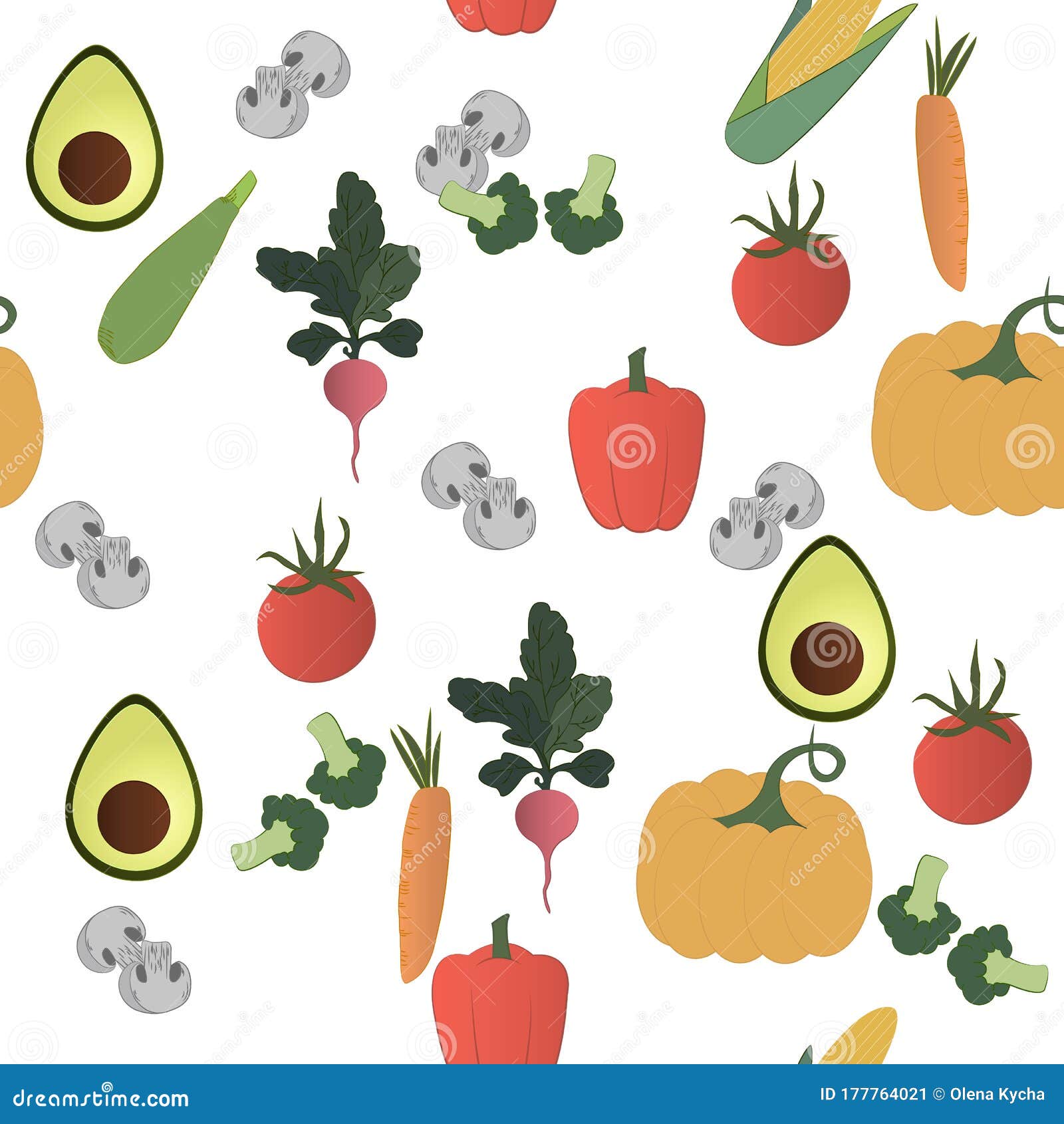 Seamless Pattern with Vegetables. Sketch of Organic Natural Vegetable ...