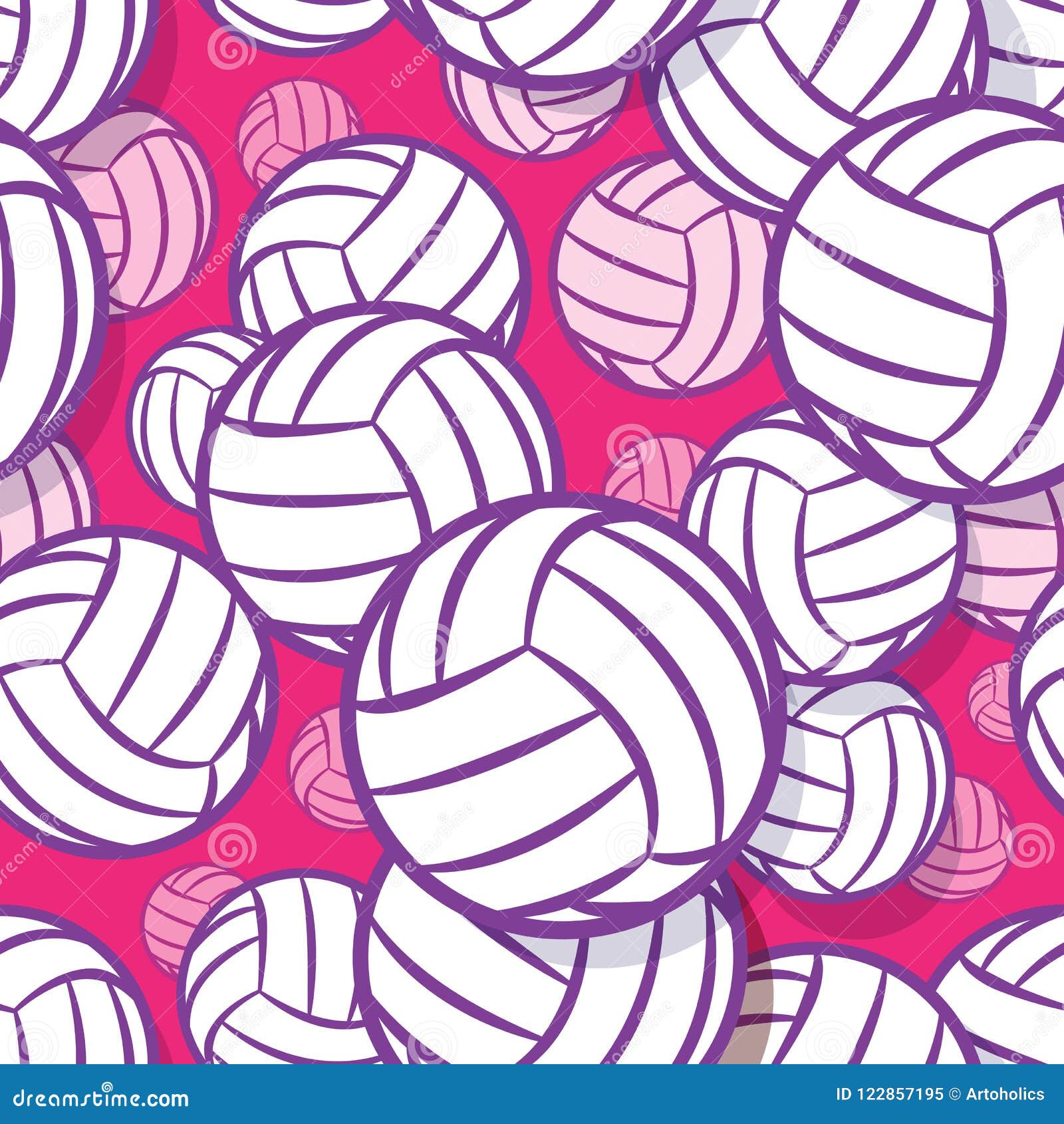 Seamless Sports Pattern: Volleyball Graphic by Glad Pants Crafts