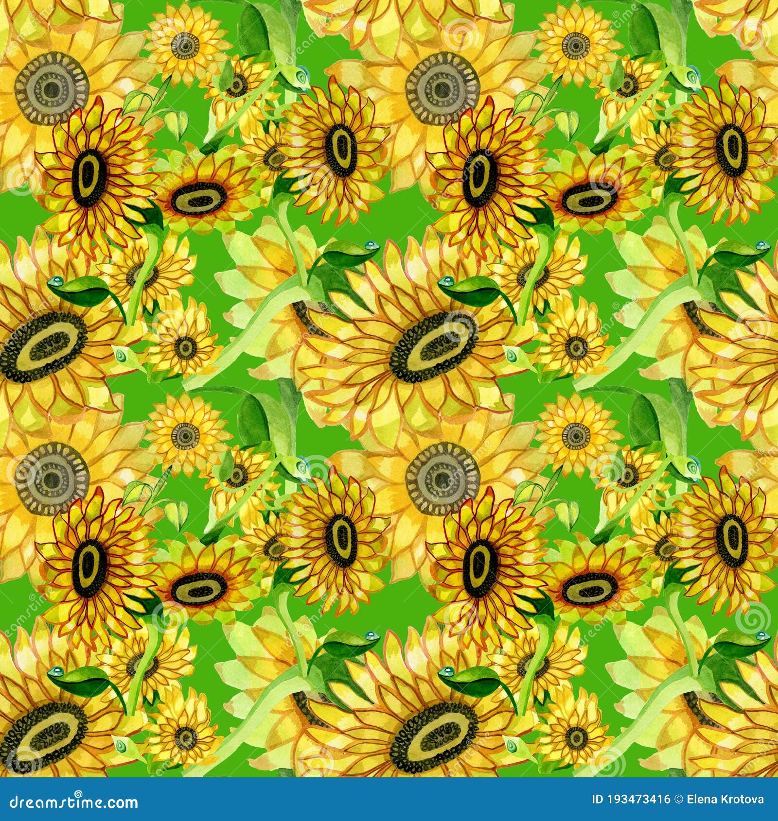 seamless pattern wallpaper digital peiper sunflower watercolor