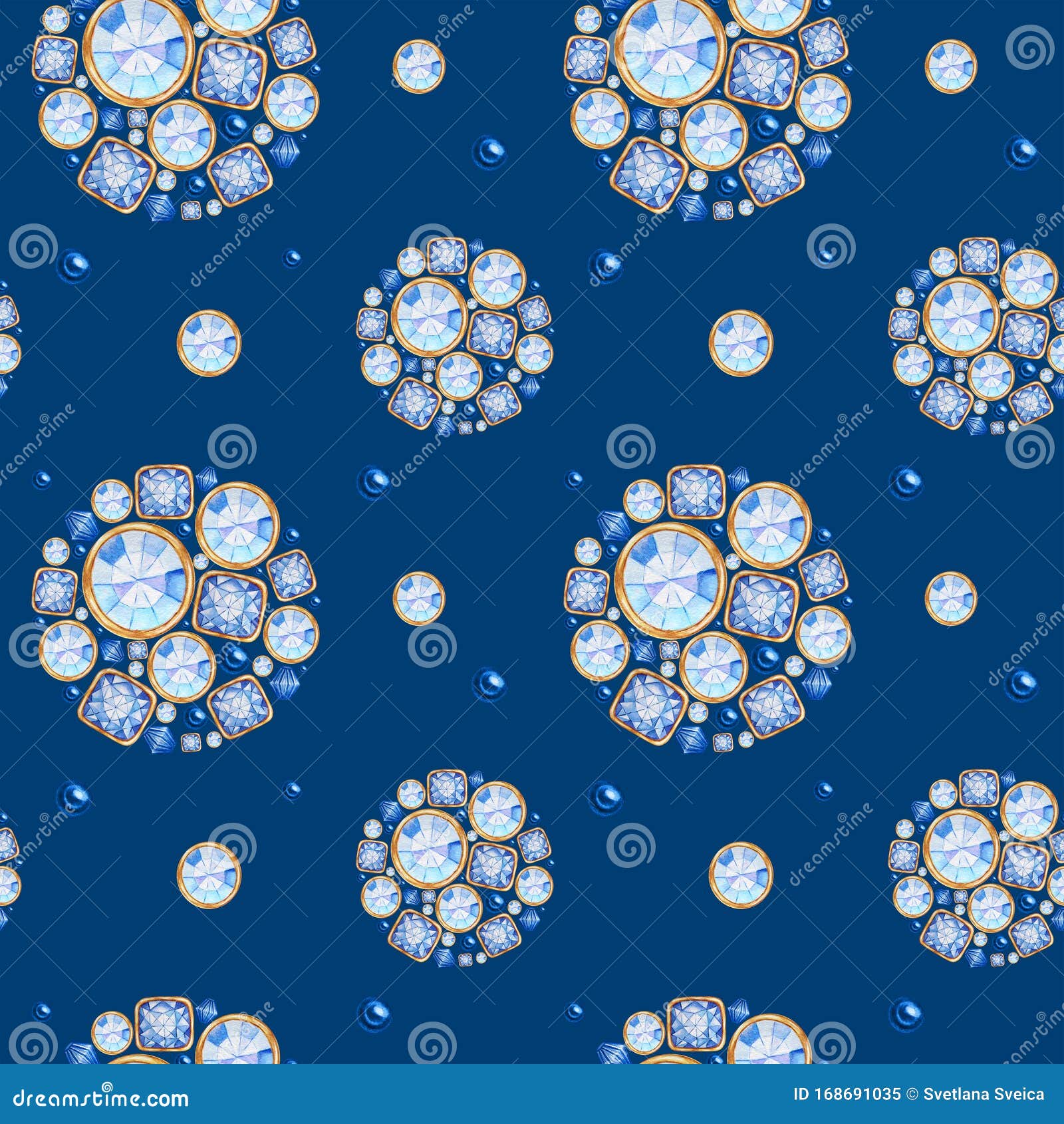 Seamless Pattern Watercolor Christmas Ball from Trend Classic Blue ...