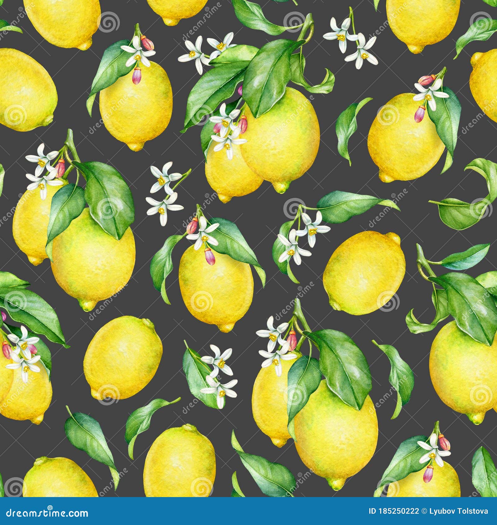 Watercolor Lemon Tree Wallpaper Yellow Lemons with Green Leaves Citrus Wallpaper Dark Floral Wallpaper Lemon Wallpaper Fruit Wallpaper