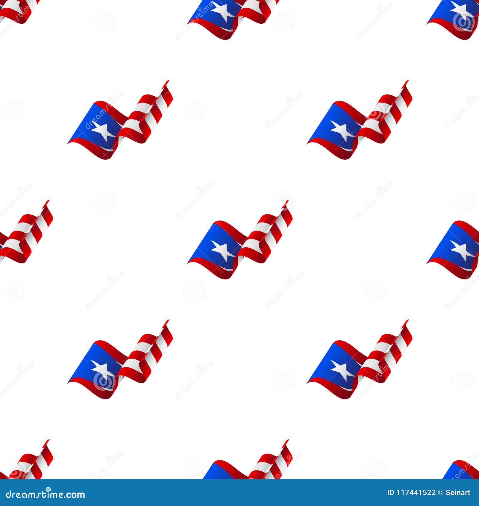 Download Seamless Pattern With Waving Flag. Puerto Rico Flag ...