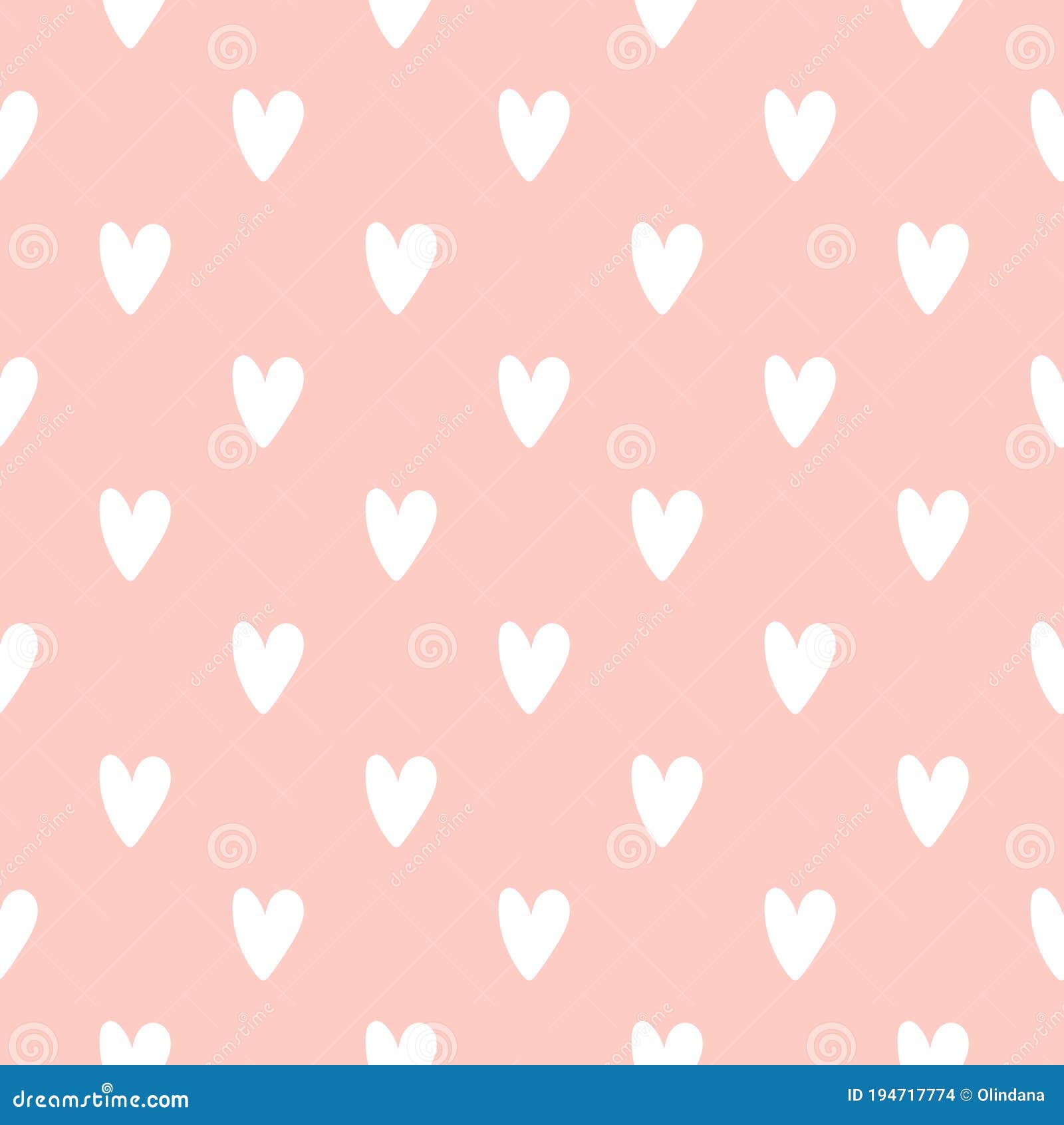 Seamless Pattern White Doodle Hearts on Pastel Pink Background. Elegant  Print for Fabric Textile Gift Paper Scrapbook Wallpaper Stock Vector -  Illustration of crafts, birth: 194717774