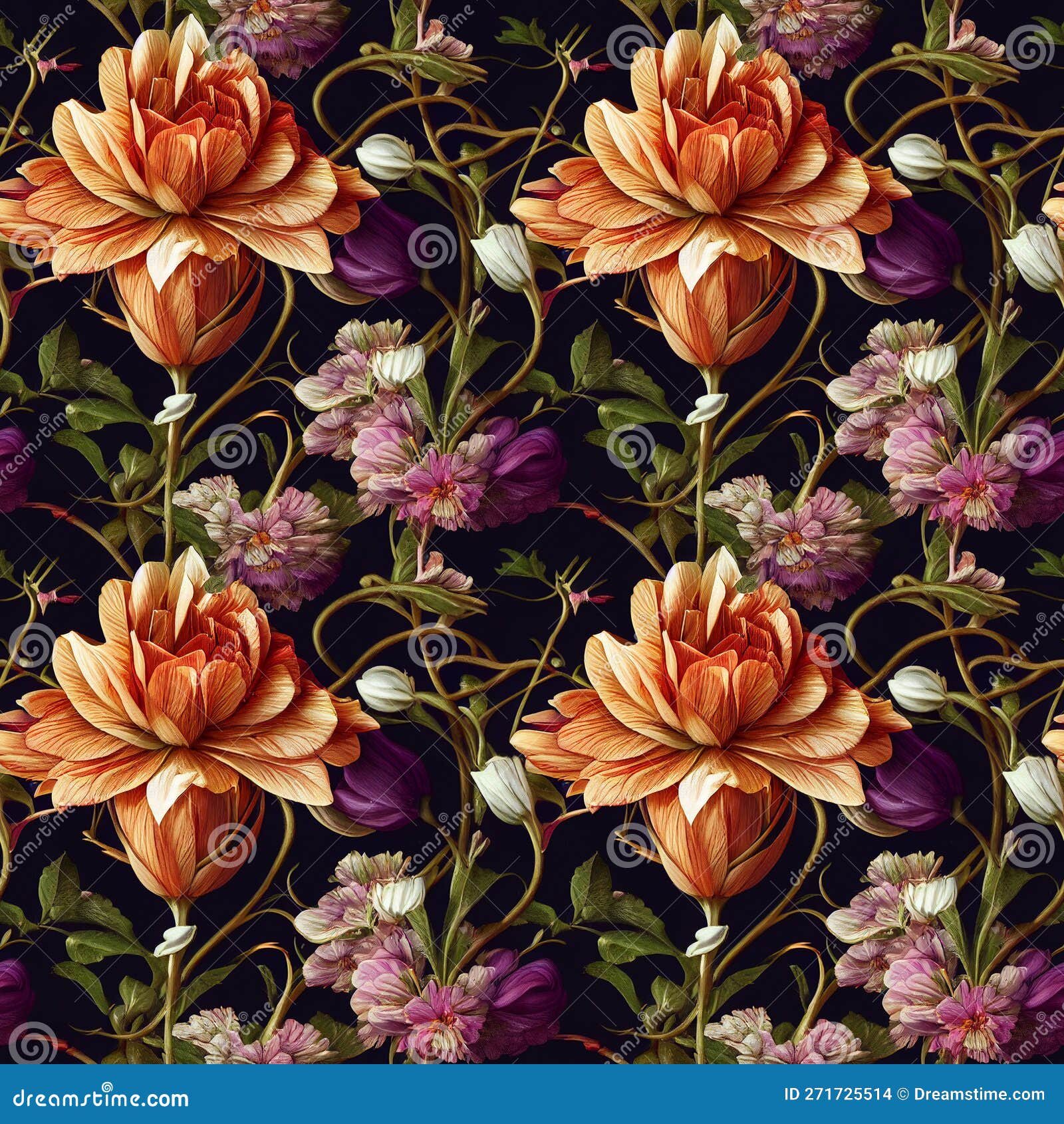 seamless pattern with yellow flowers. generated ai, edited in photoshop