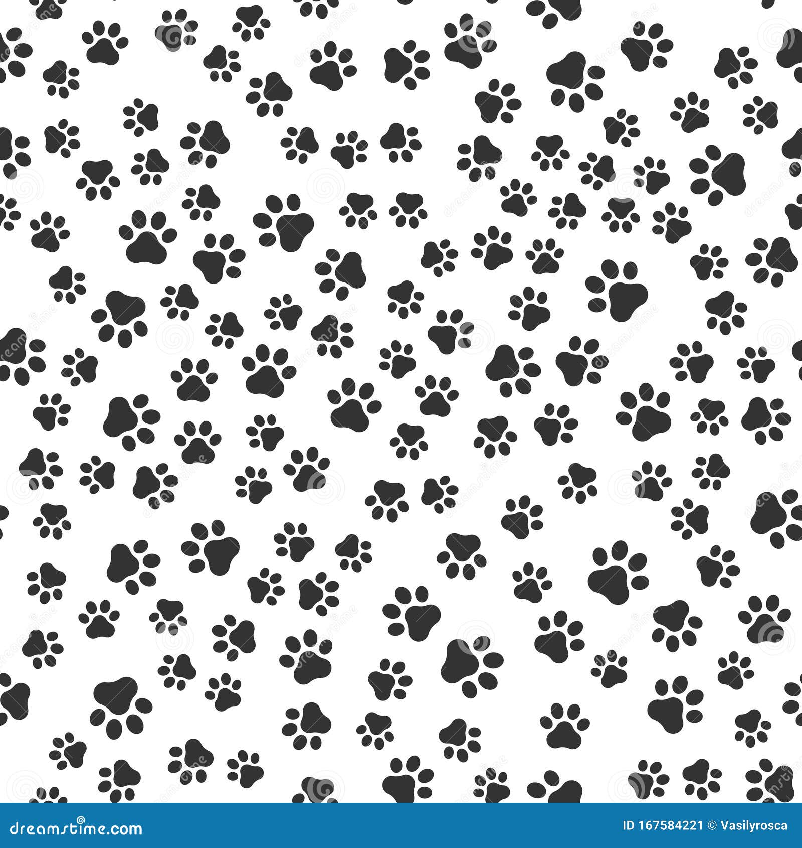 Seamless Pet Paw Pattern Background Dog or Cat Paw Wallpaper Illustration  Footprint Stock Vector  Illustration of cartoon puppy 167584221