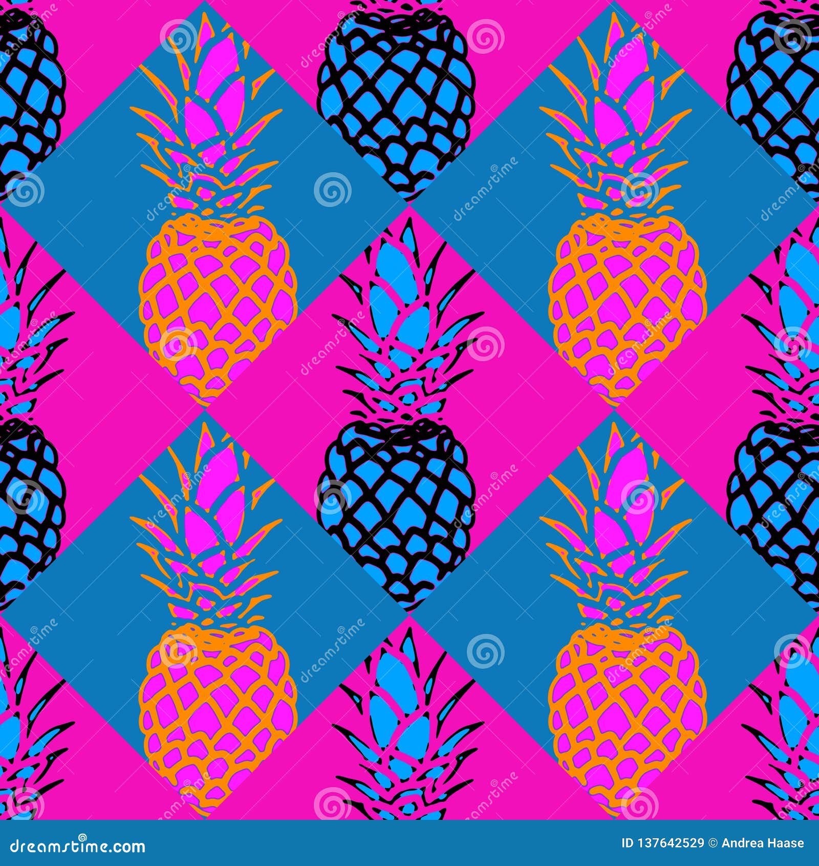 Seamless Pineapple Pattern in Pink and Blue Stock Illustration - Illustration of pink, vacation: 137642529 Seamless Pineapple Pattern in Pink and Blue Stock Illustration - Illustration of pink, vacation: 137642529