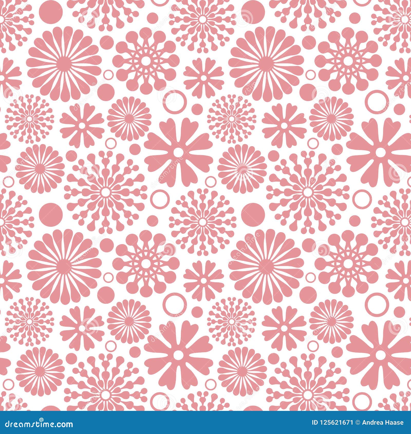 Seamless Pink Abstract Flower Vector Pattern Stock Vector ...
