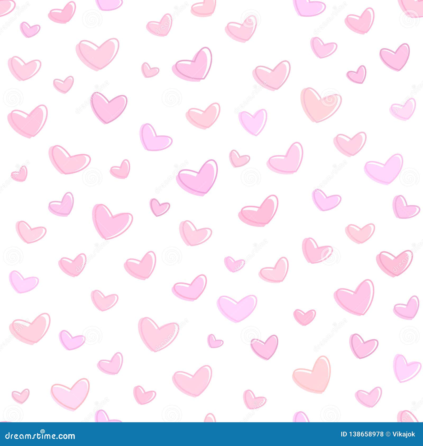 Seamless Pink Hearts Pattern, Pink Background for Saint Valentines Day,  Vector Wallpaper Stock Vector - Illustration of cover, colorful: 138658978