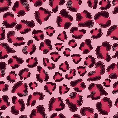 Seamless Pink Leopard Texture Pattern. Stock Vector - Illustration of ...