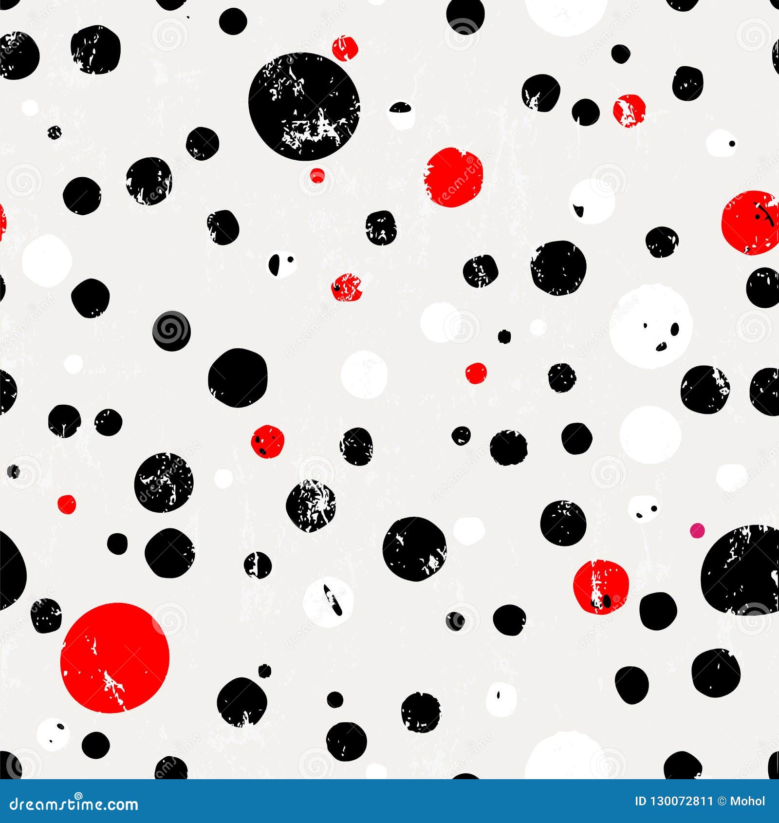 Seamless Background Pattern With Circles Dots Strokes And