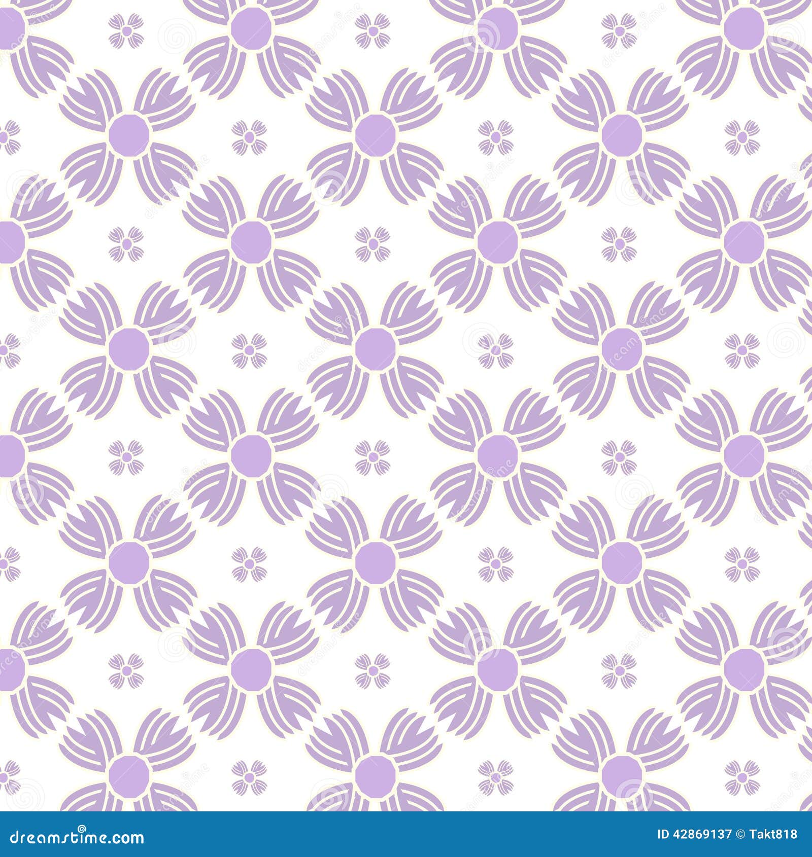 Seamless Purple Flowers Pattern Background Stock Vector Illustration