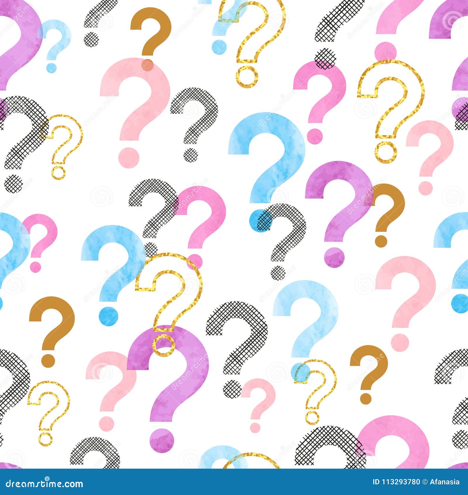 Seamless Colorful Question Mark Pattern. Stock Vector - Illustration of ...