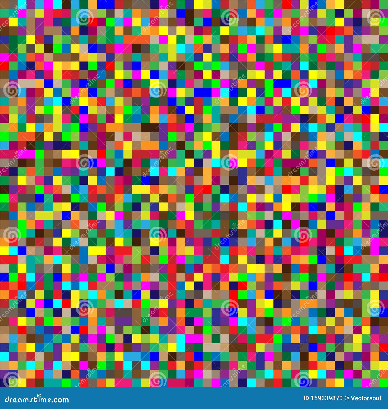 Seamless Random Squares, Mosaic Tiles Pixelated, Pixels Colorful