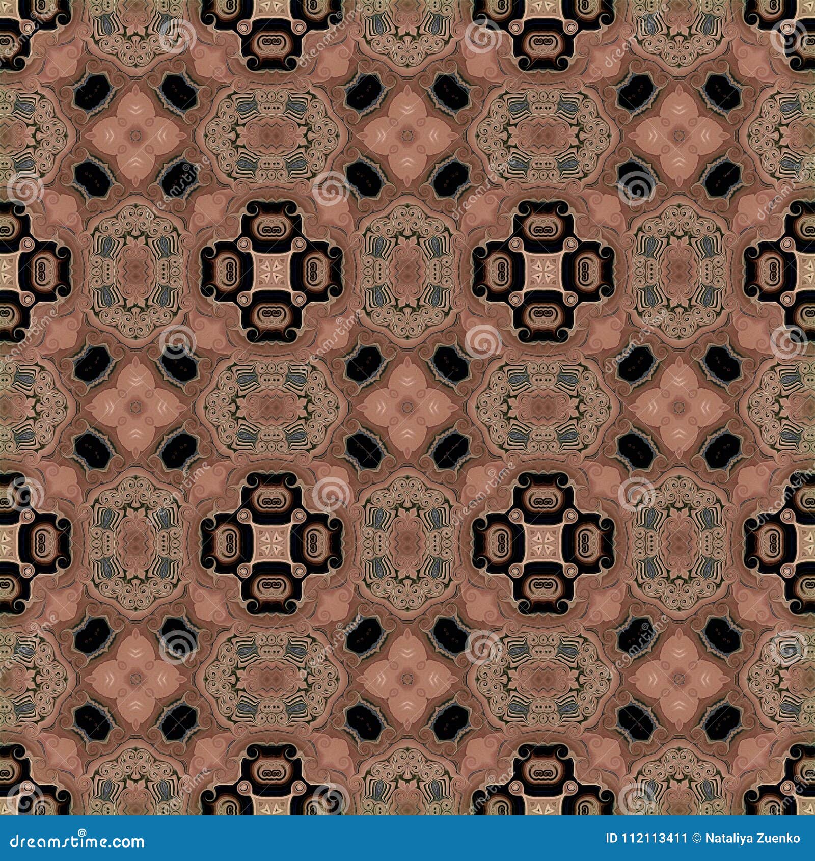 seamless raster pattern in oriental style flower psychedelic mosaic pattern for wallpaper, backgrounds, decor for tapestries. psyc