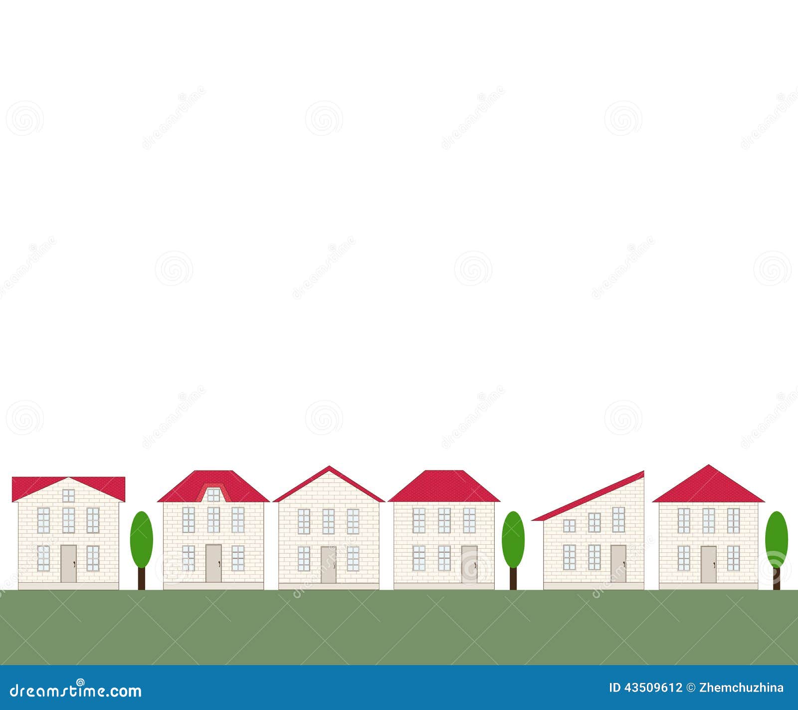 Download Seamless Real Estate Border Stock Vector - Illustration of ...