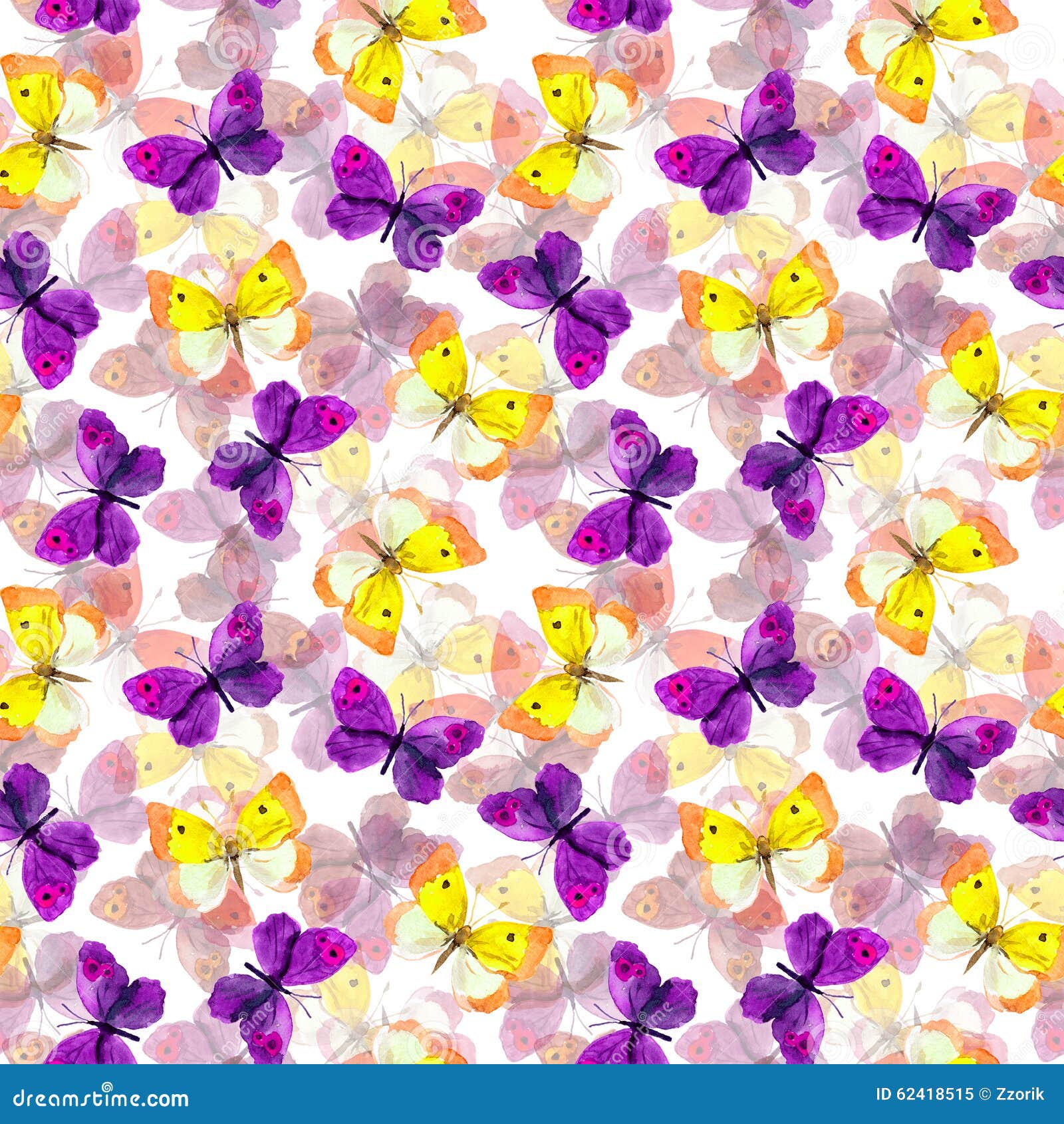 Seamless Repeated Pattern with Colorful Watercolor Painted Beautiful ...