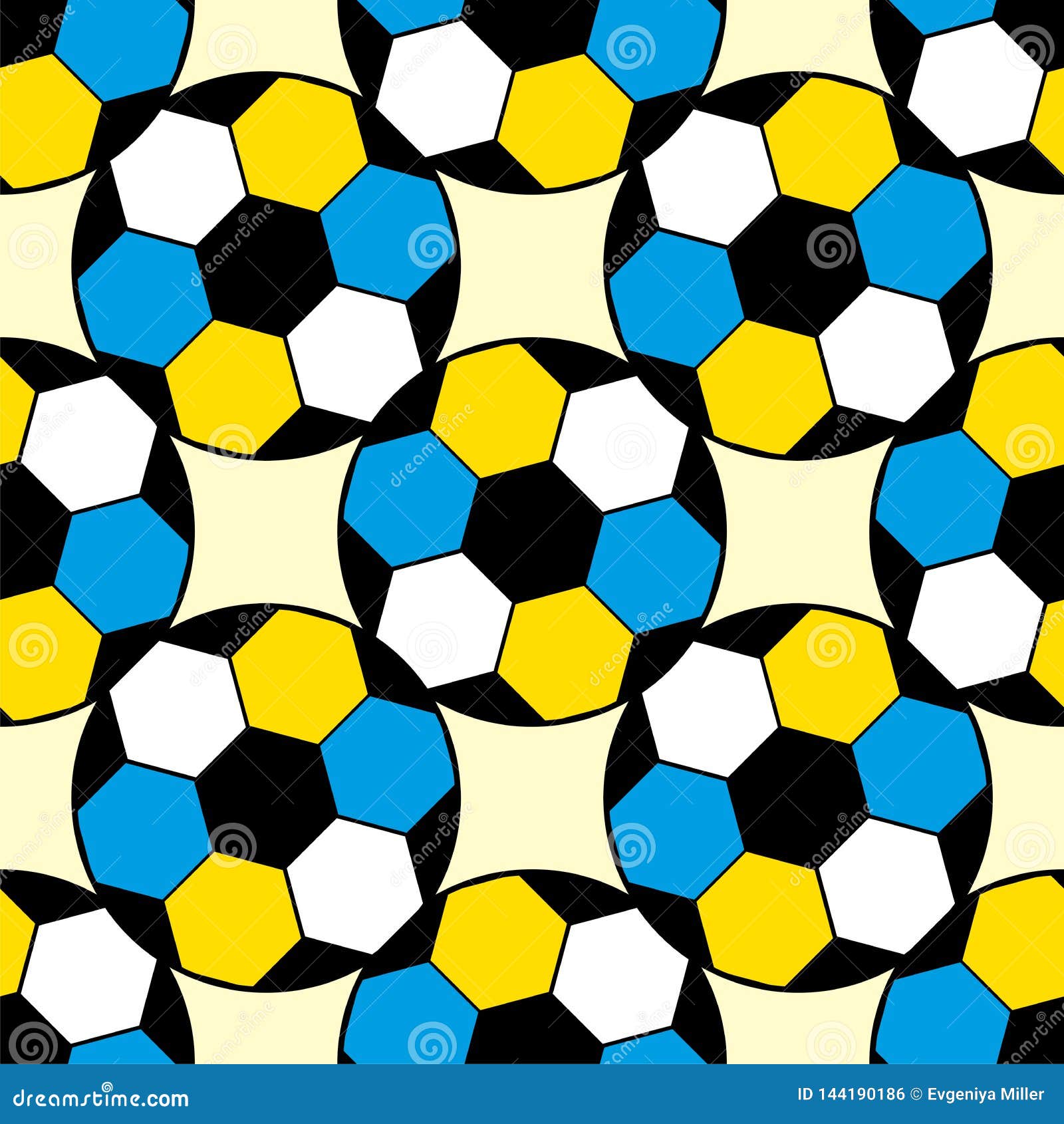 Seamless Repeating of Football Soccer Pattern Illustration Stock Vector
