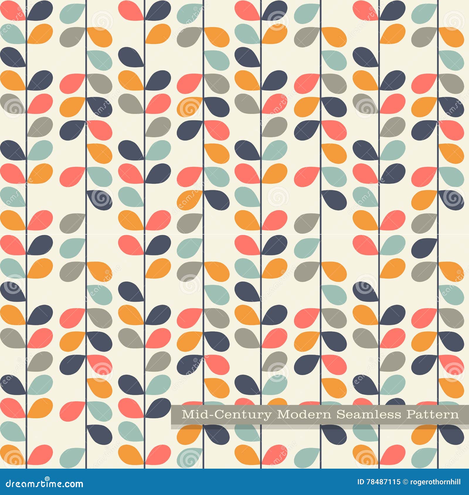 seamless retro pattern in mid century modern style