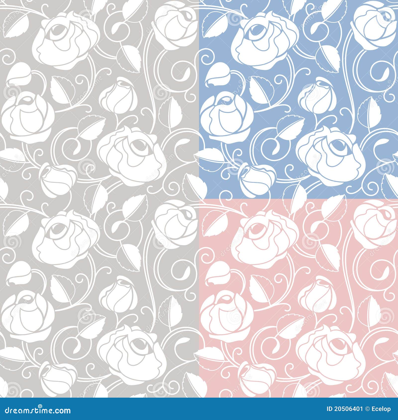 Seamless Roses Pattern, Backdrop, Template Stock Vector Illustration