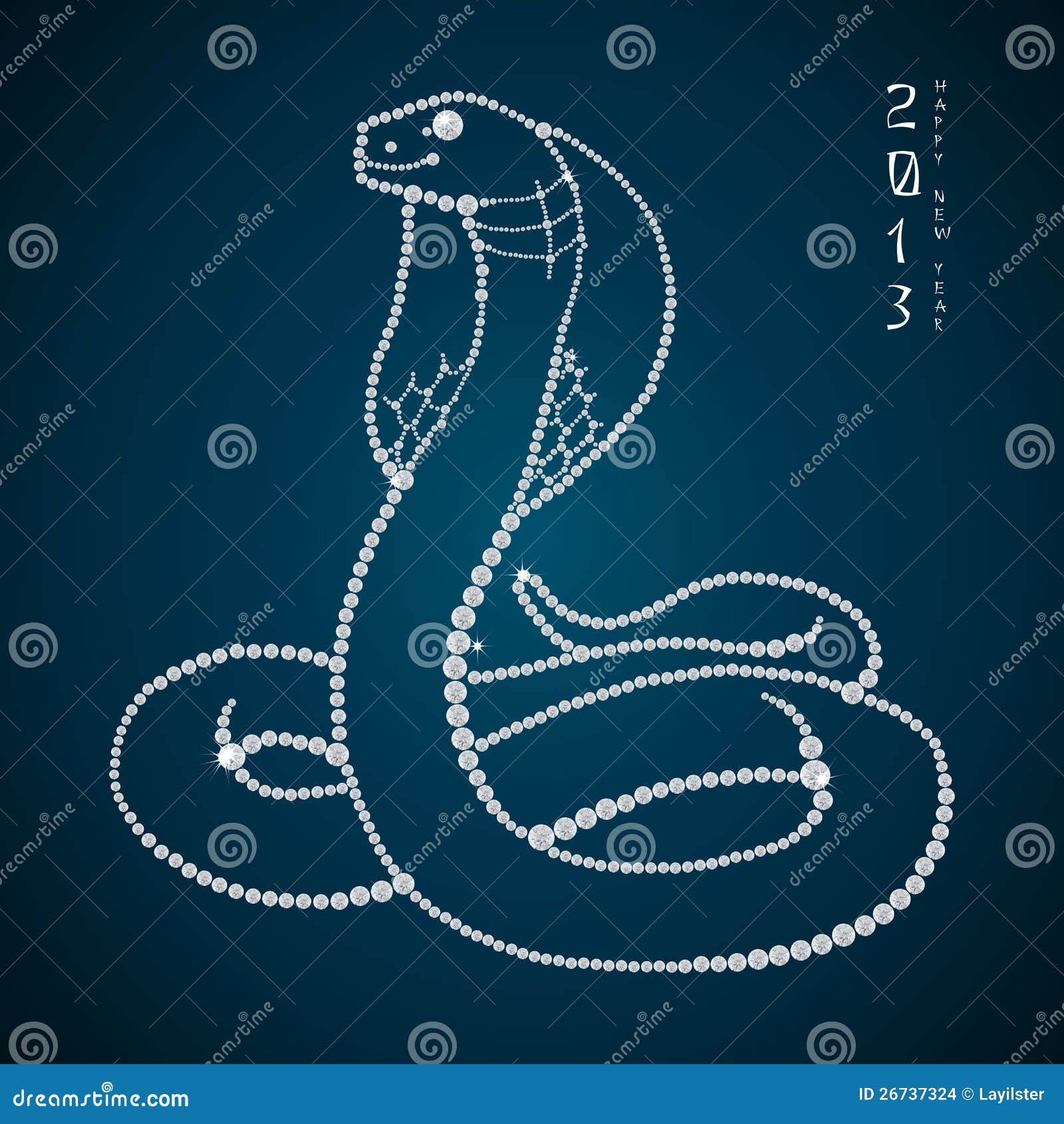 Seamless Shiny Diamond Snake. Year 2013 Snake Stock Illustration