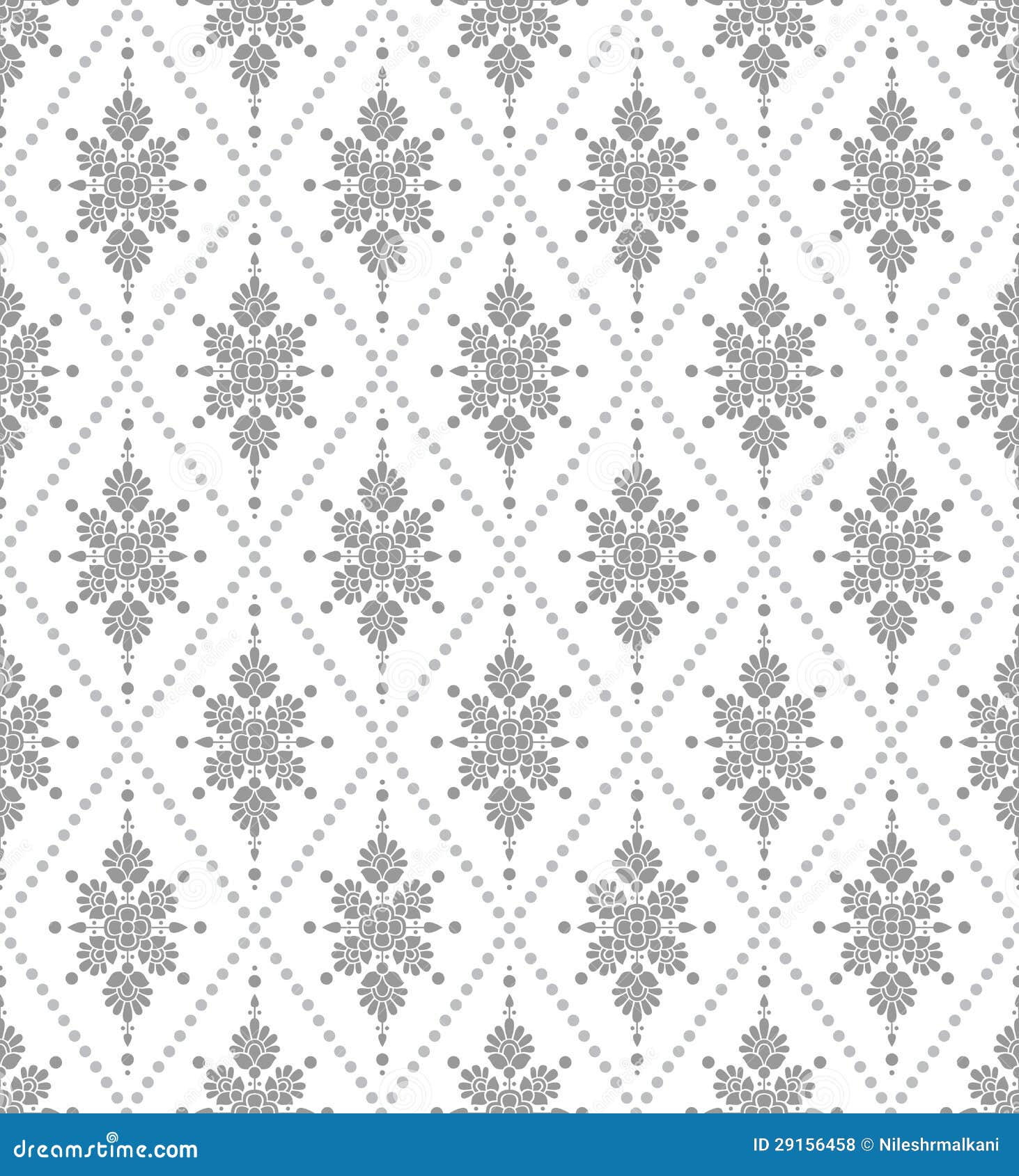 Seamless Silver Floral Wallpaper Stock Vector Illustration of frame