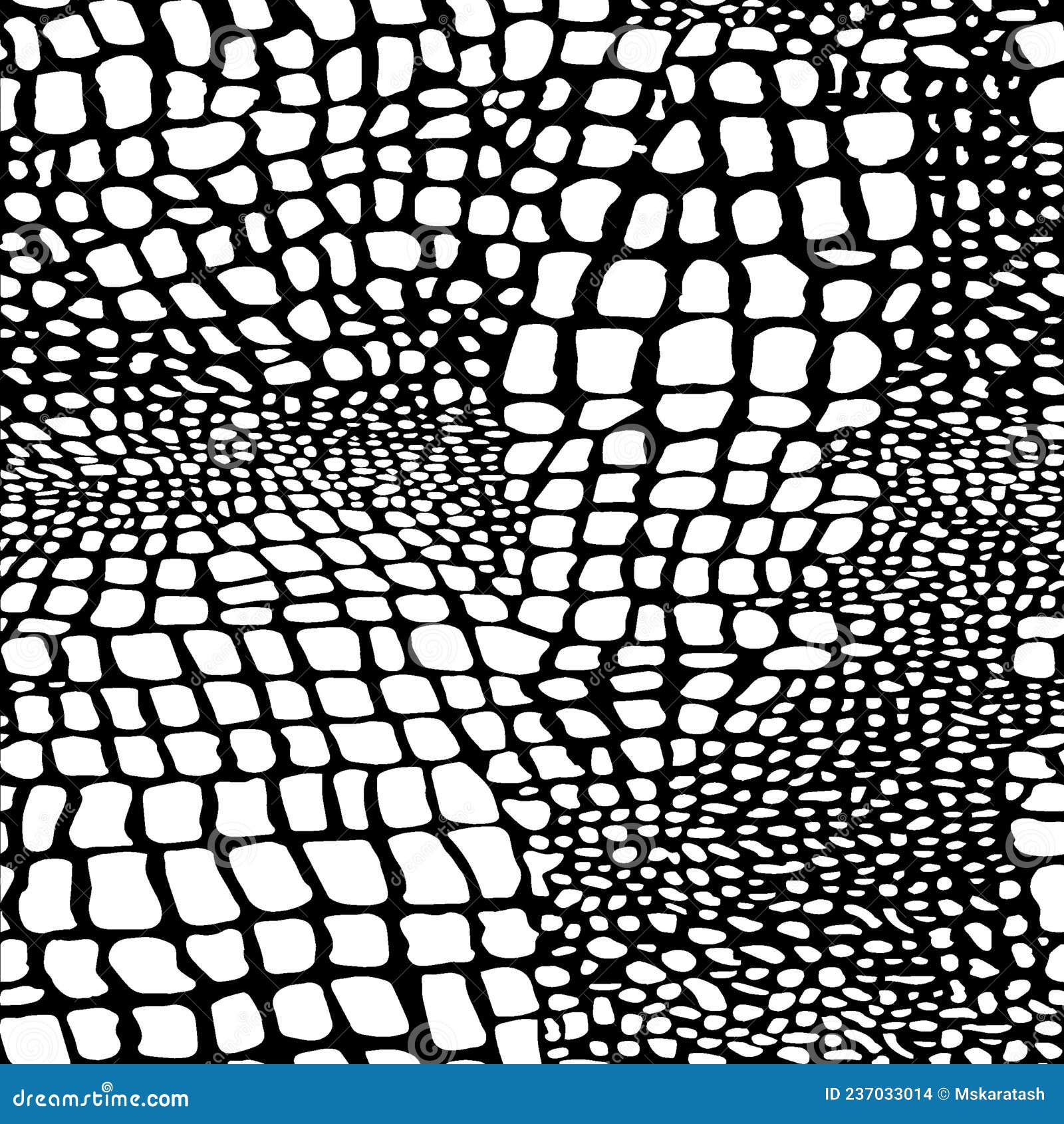Seamless Snake Animal Skin Texture Pattern Vector. Black White Snake