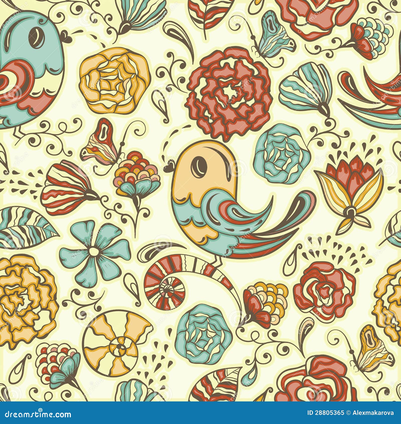 Seamless Spring Pattern stock vector. Illustration of ...