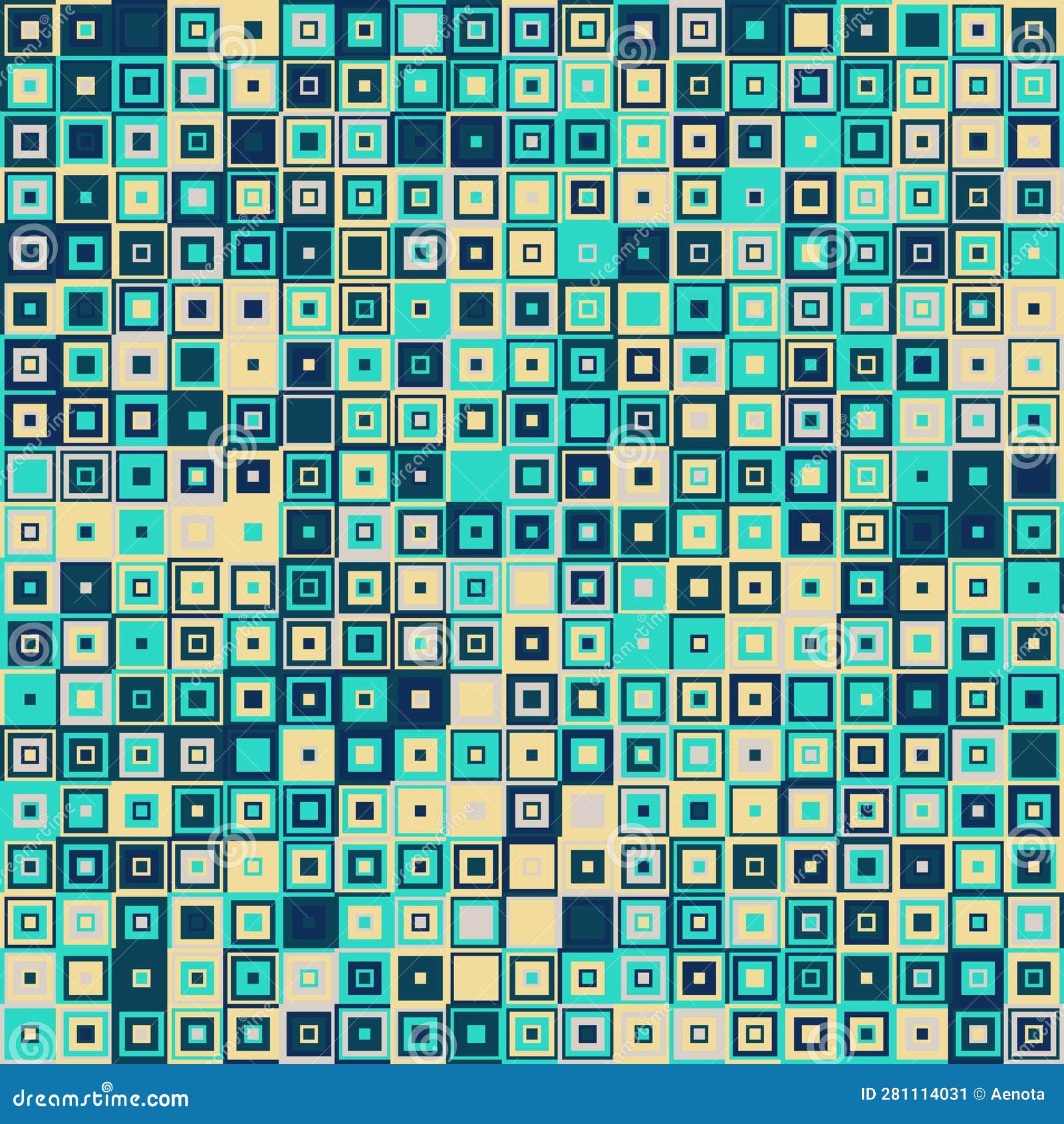 Seamless Square Mosaic Pattern - Vector Illustration Stock Vector