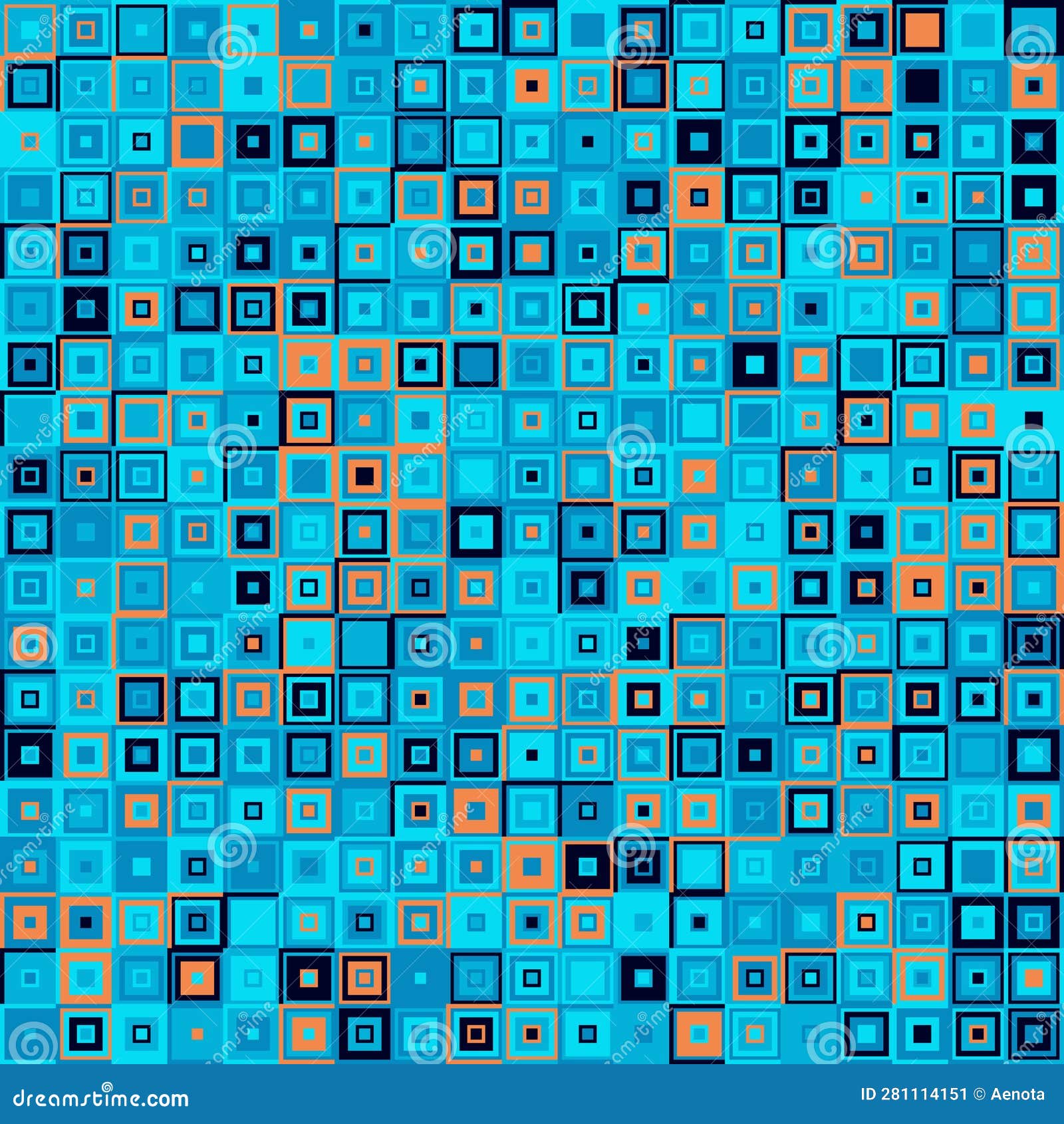 Seamless Square Mosaic Pattern - Vector Illustration Stock Vector