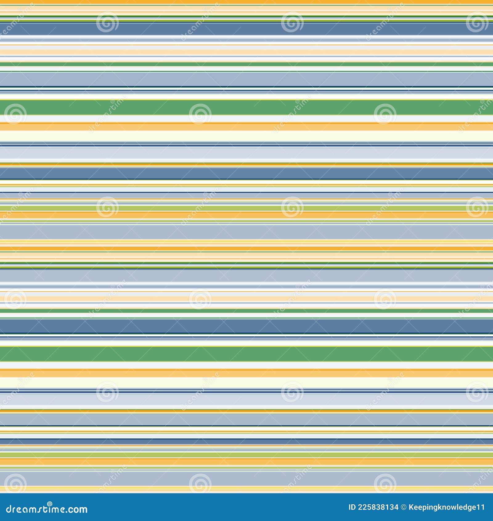 Seamless Striped Print with Thin Horizontal Stripes. Blue and Yellow