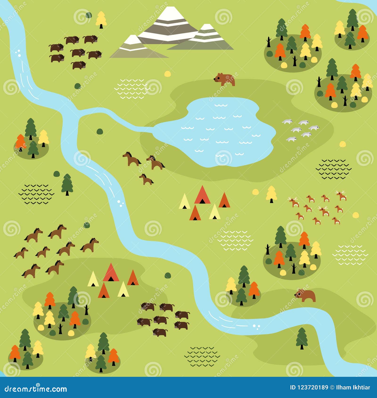 flat taiga map pattern