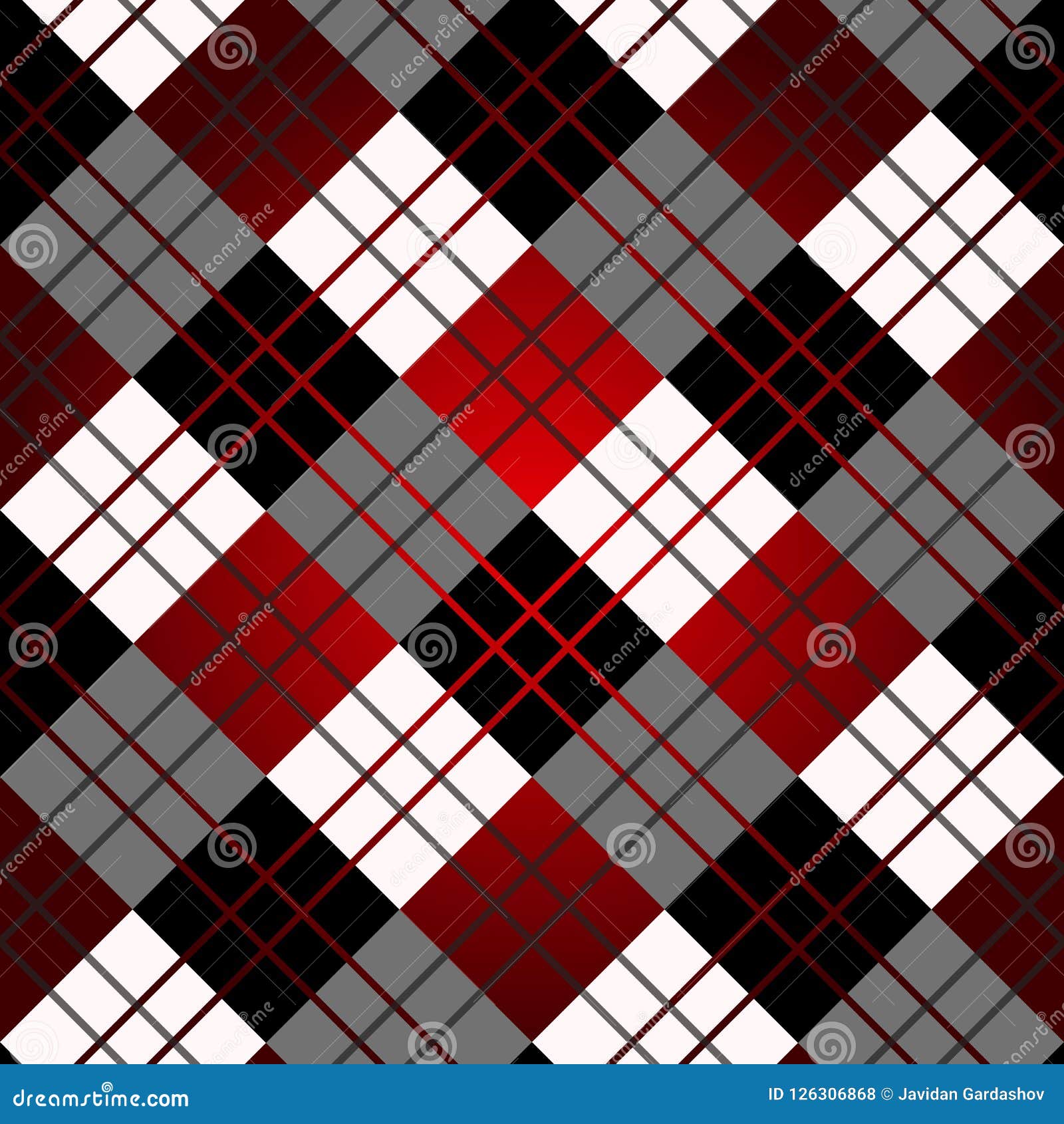 White and black checkered plaid fabric texture, tartan texture