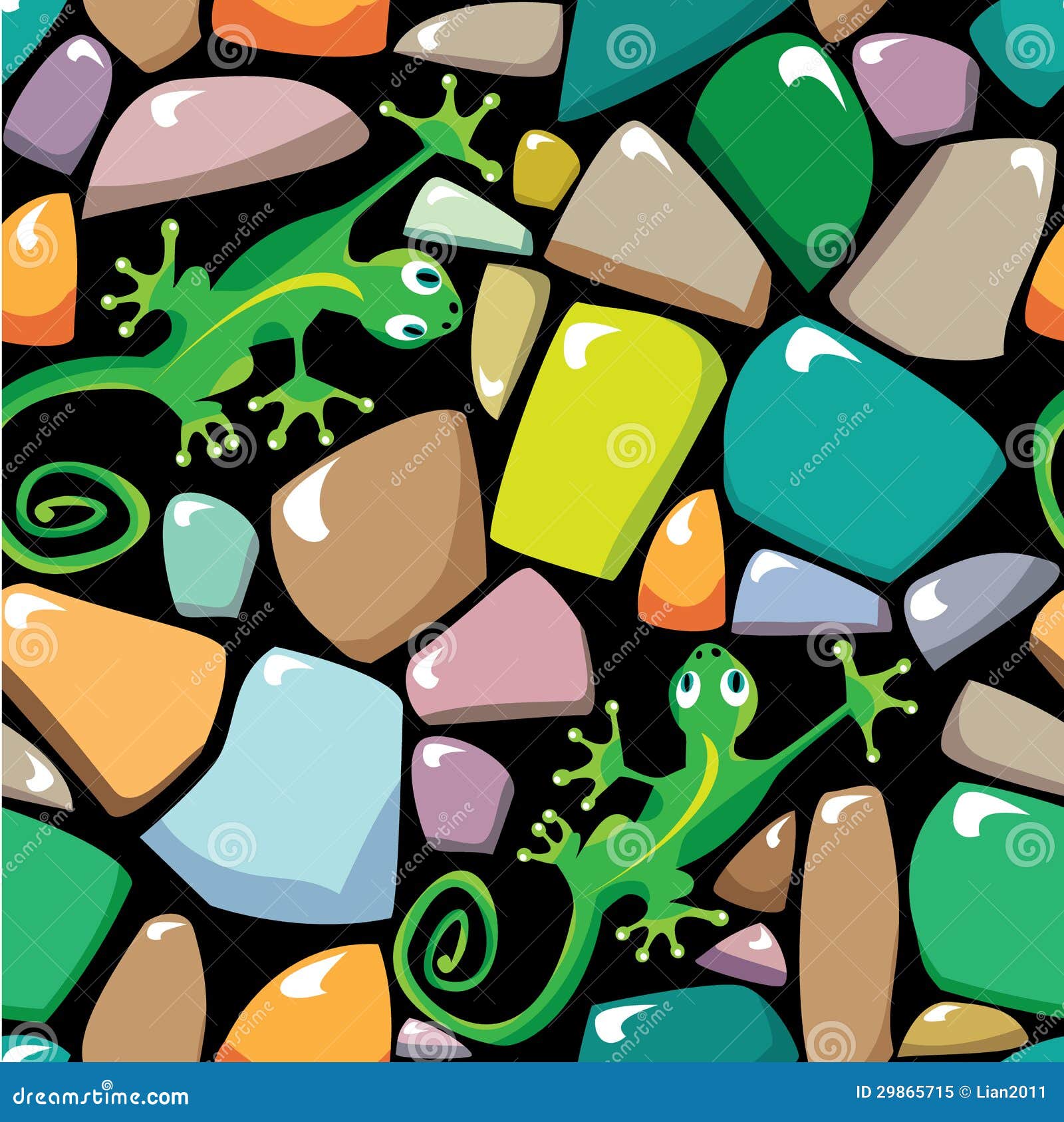 seamless texture of colorful pebble stonewall