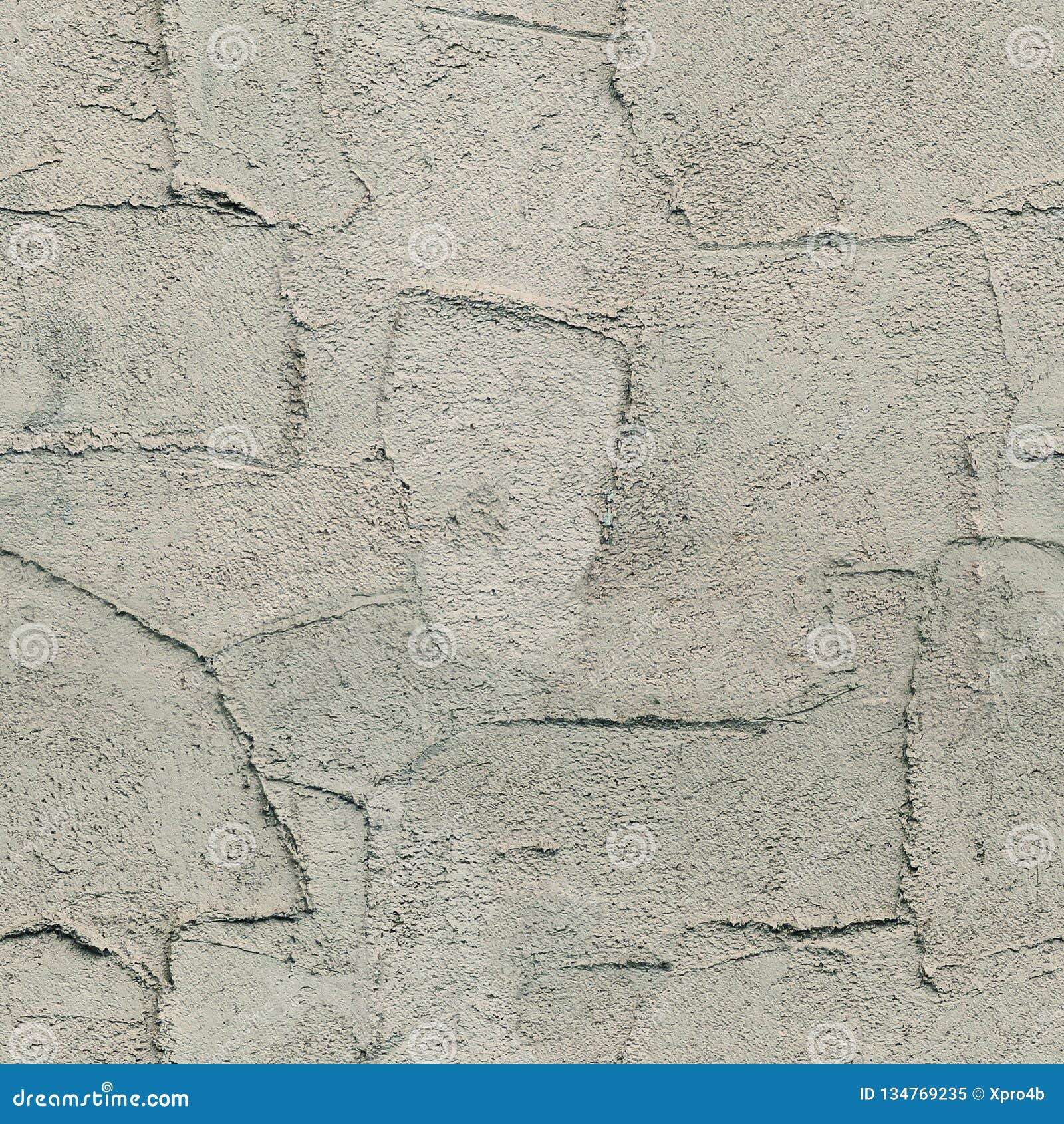 Seamless Texture of Gray Concrete Wall and Spatula Marks Stock Image