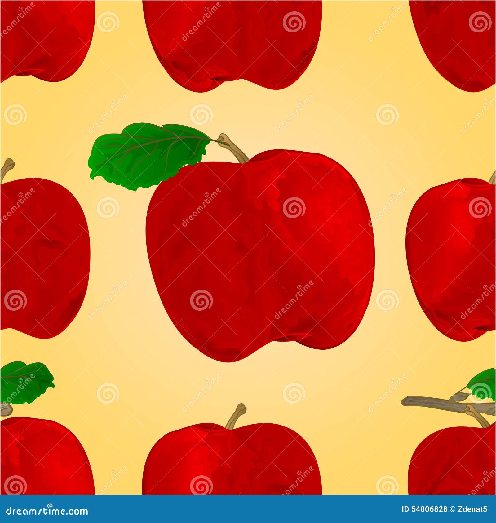 Seamless texture of a red apple with a leaf vector. Seamless texture red apple fruit healthy lifestyle vector illustration