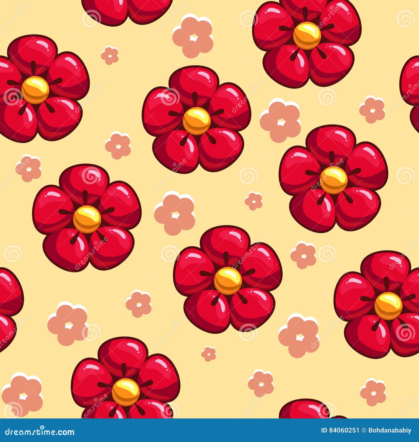 Seamless Texture with Red Flowers Stock Vector - Illustration of background, game: 84060251 Seamless Texture with Red Flowers Stock Vector - Illustration of background, game: 84060251