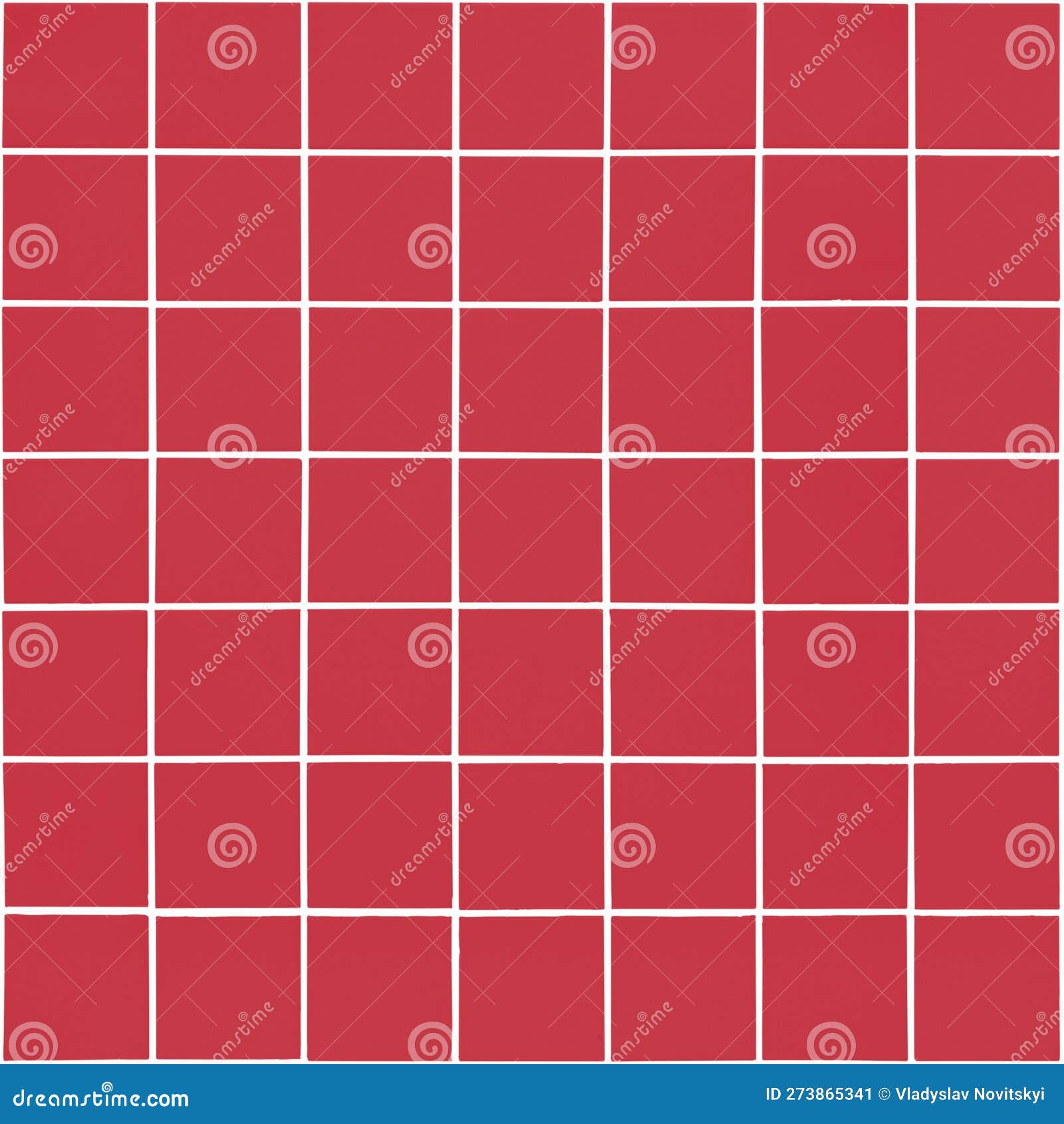 Seamless Texture of Red Square Ceramic Tiles with White Grout in the