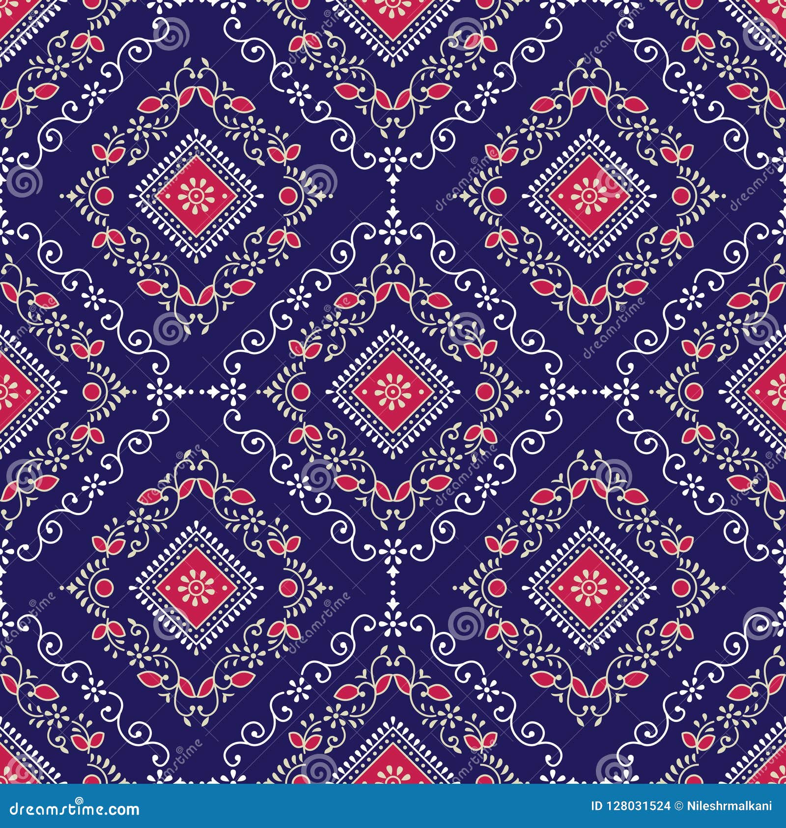 Seamless Traditional Indian  Pattern  Stock Vector 