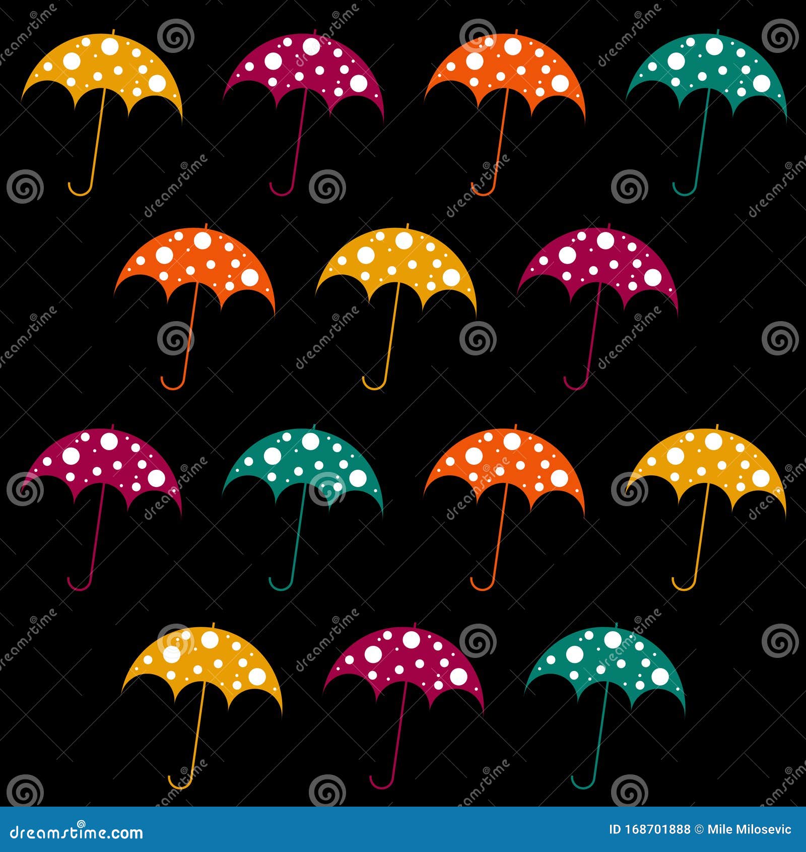 Seamless Umbrella Pattern. Vector Illustration Stock Vector