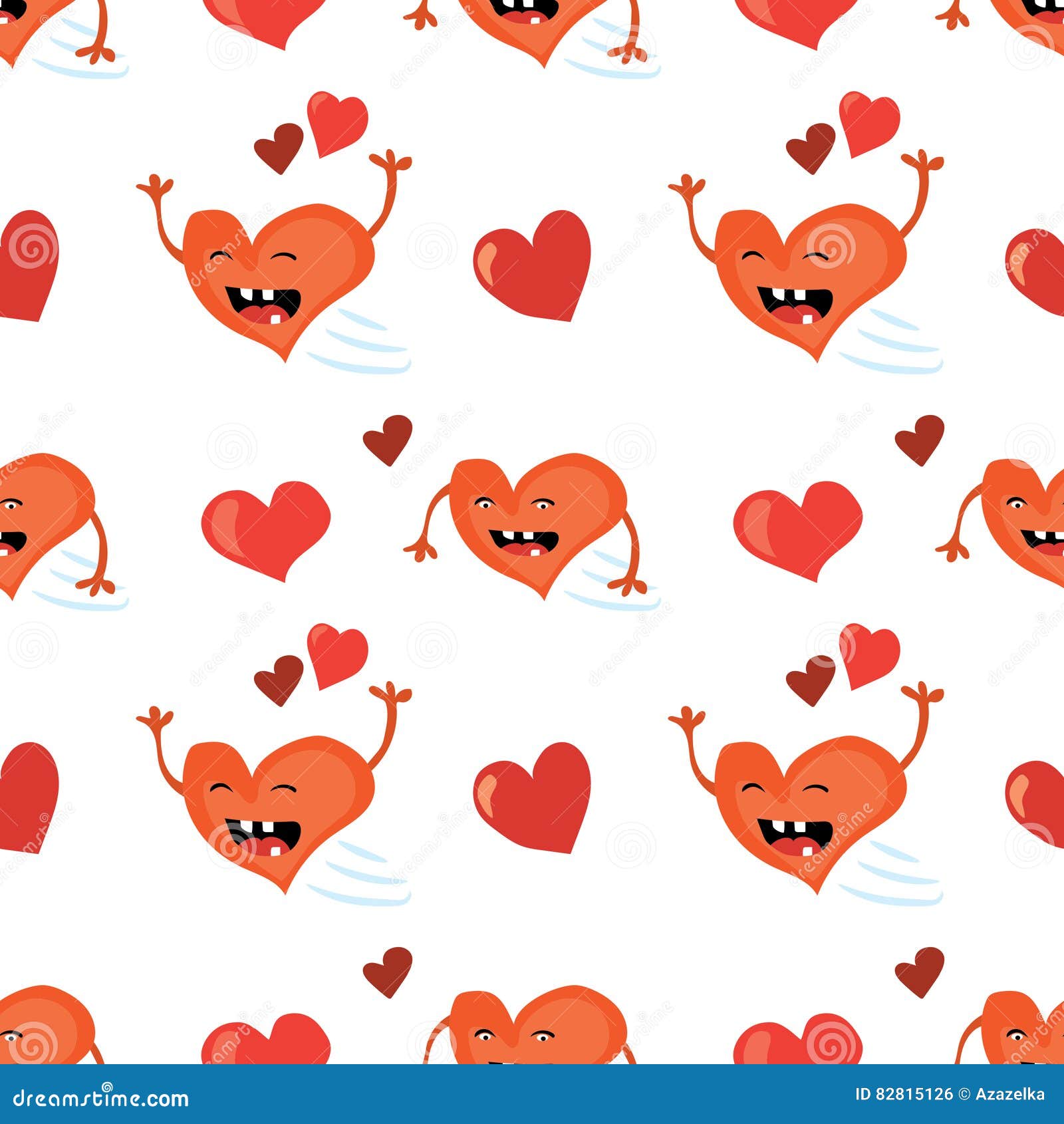 Red heart valentine wrapping paper pattern