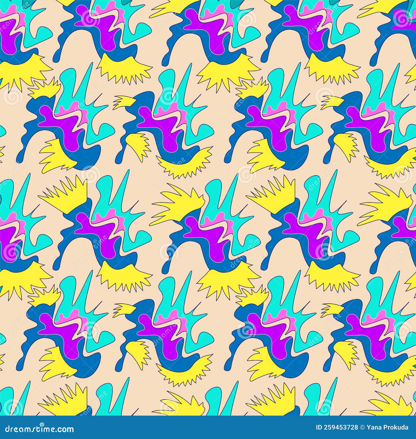 Seamless vector artwork with unusual repeat patterns stock vector