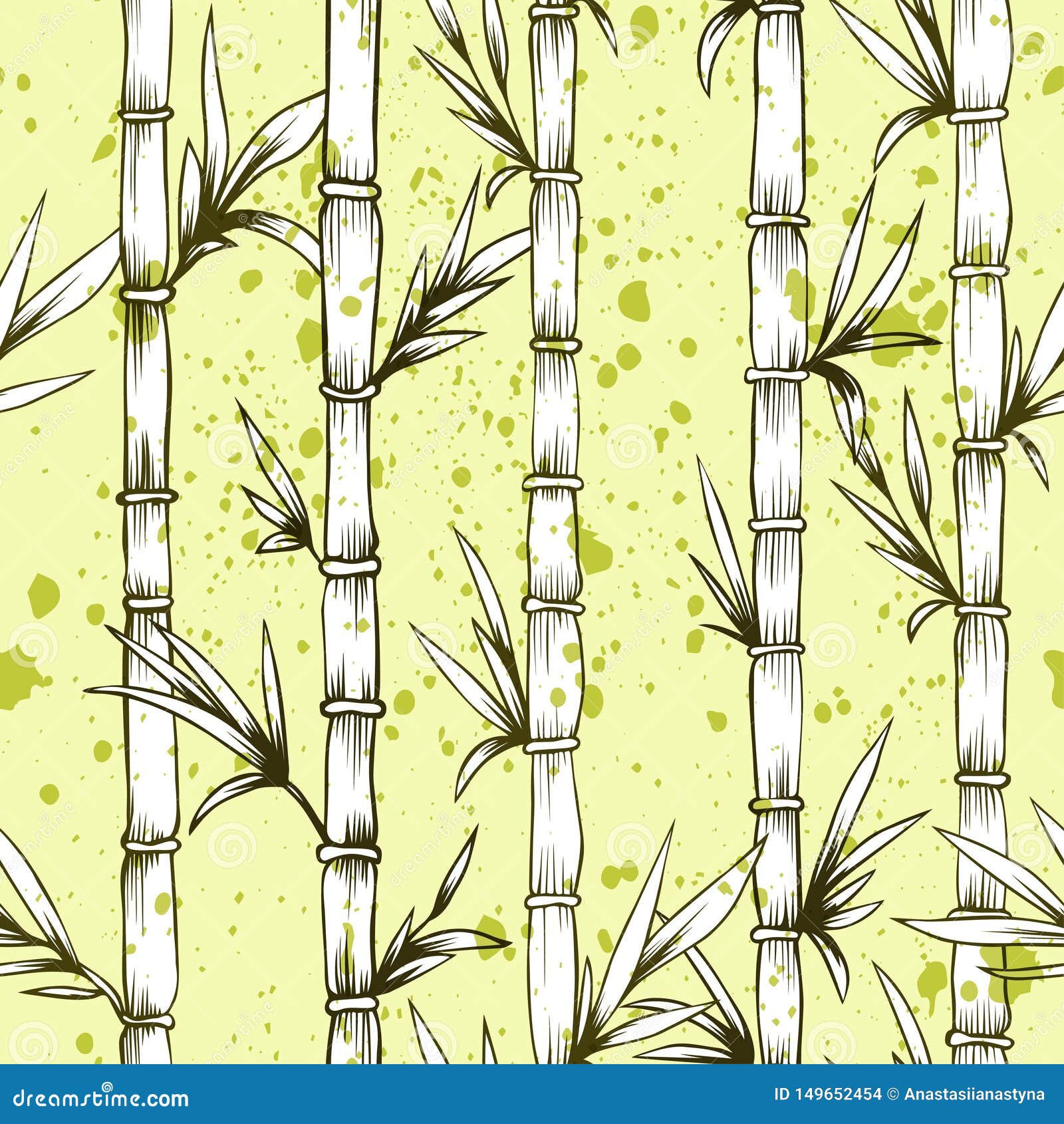 Seamless Vector Bamboo Tree Pattern  Stock Vector 