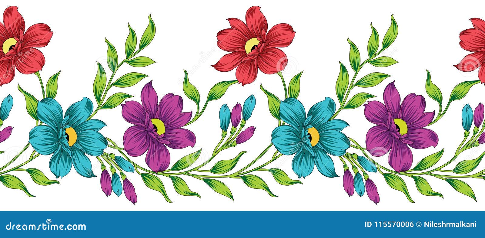 pics Vector Flower Border Background Design https www dreamstime com seamless vector flower border white background design textile fabrics image115570006