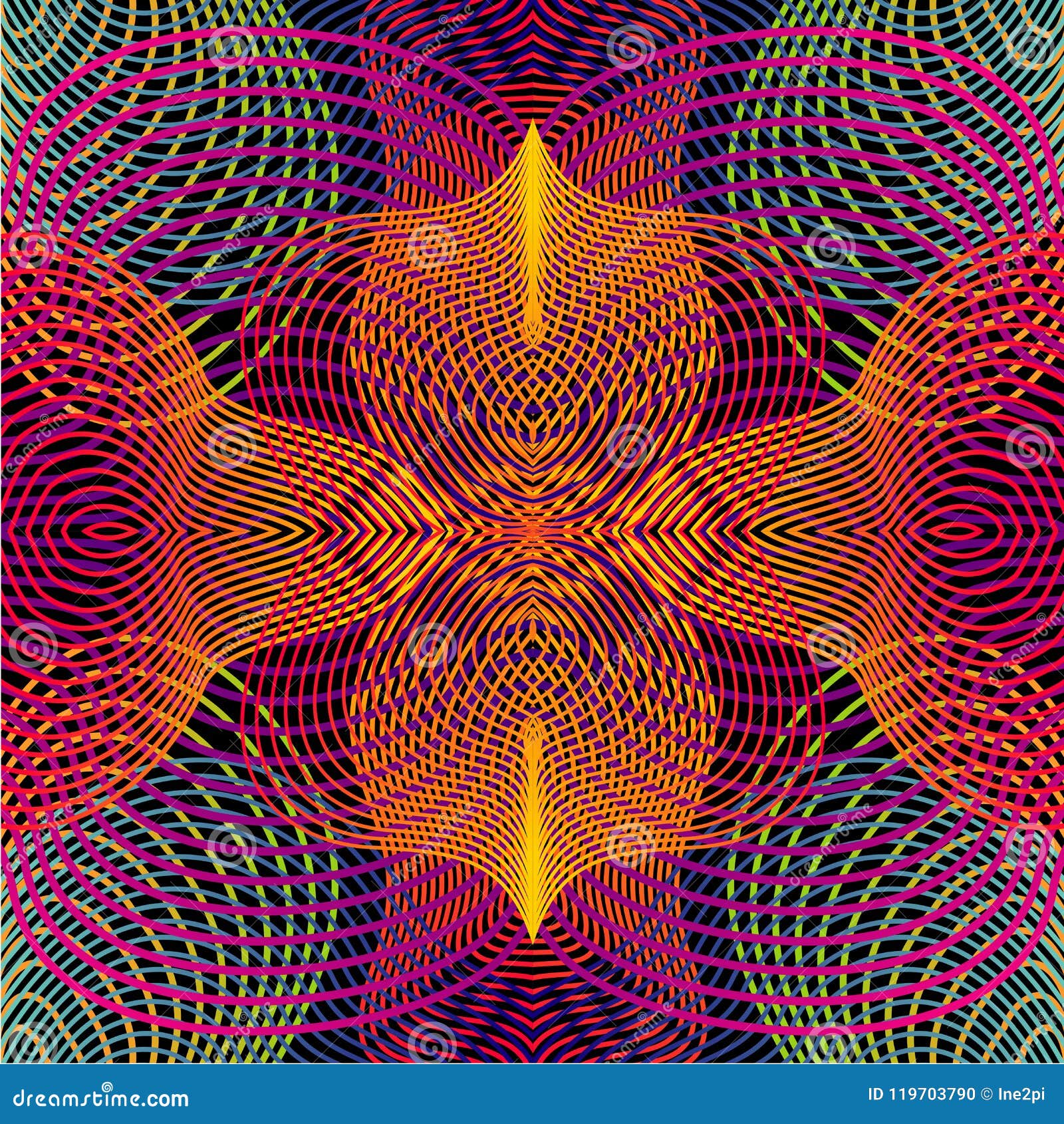 seamless  patten with hypnotize smooth line. retro psychedelic background. abstract  gradient.