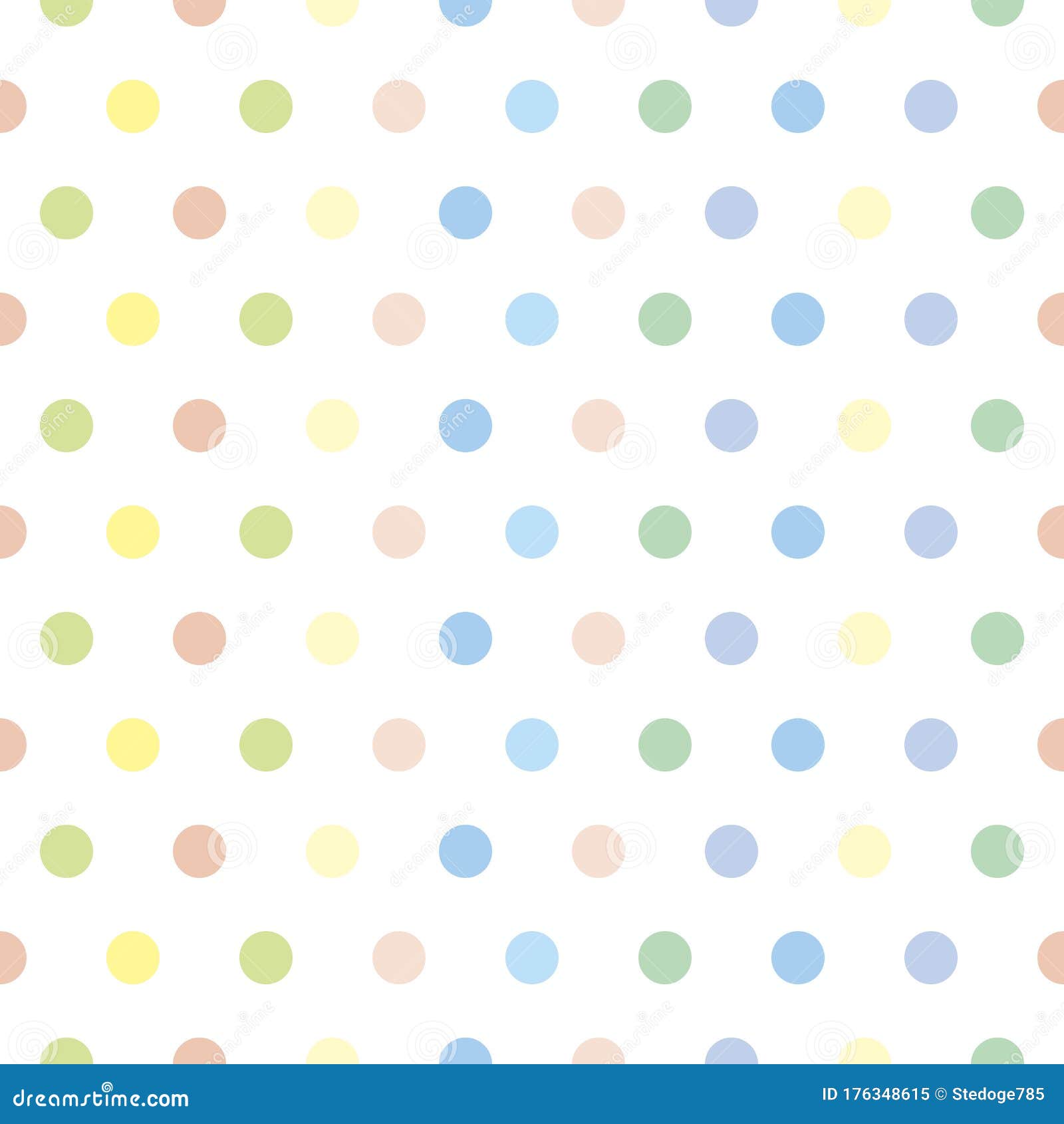 Seamless Vector Pattern Background. Pastel Colorful Polka Dots Stock